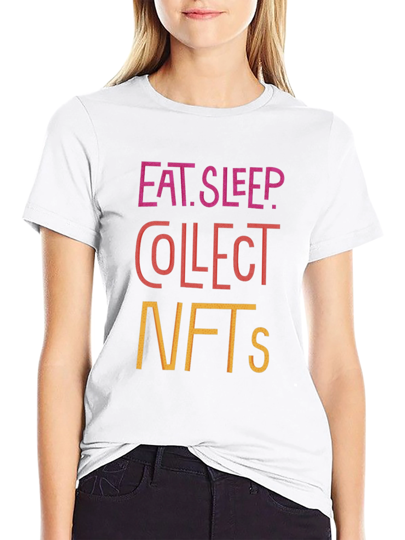 Eat Sleep Collect NFTs Black Graphic Tee