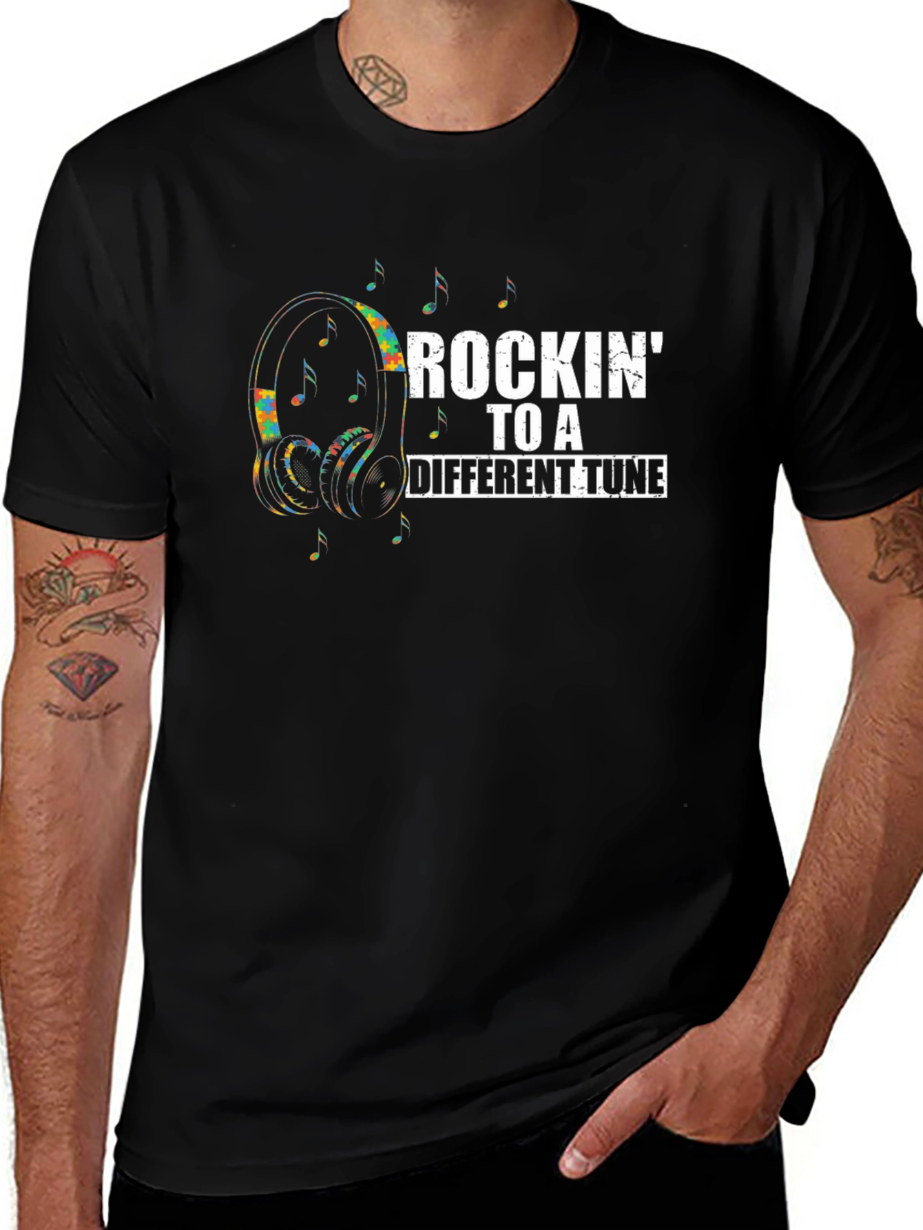 Rockin To A Different Tune Graphic T-Shirt