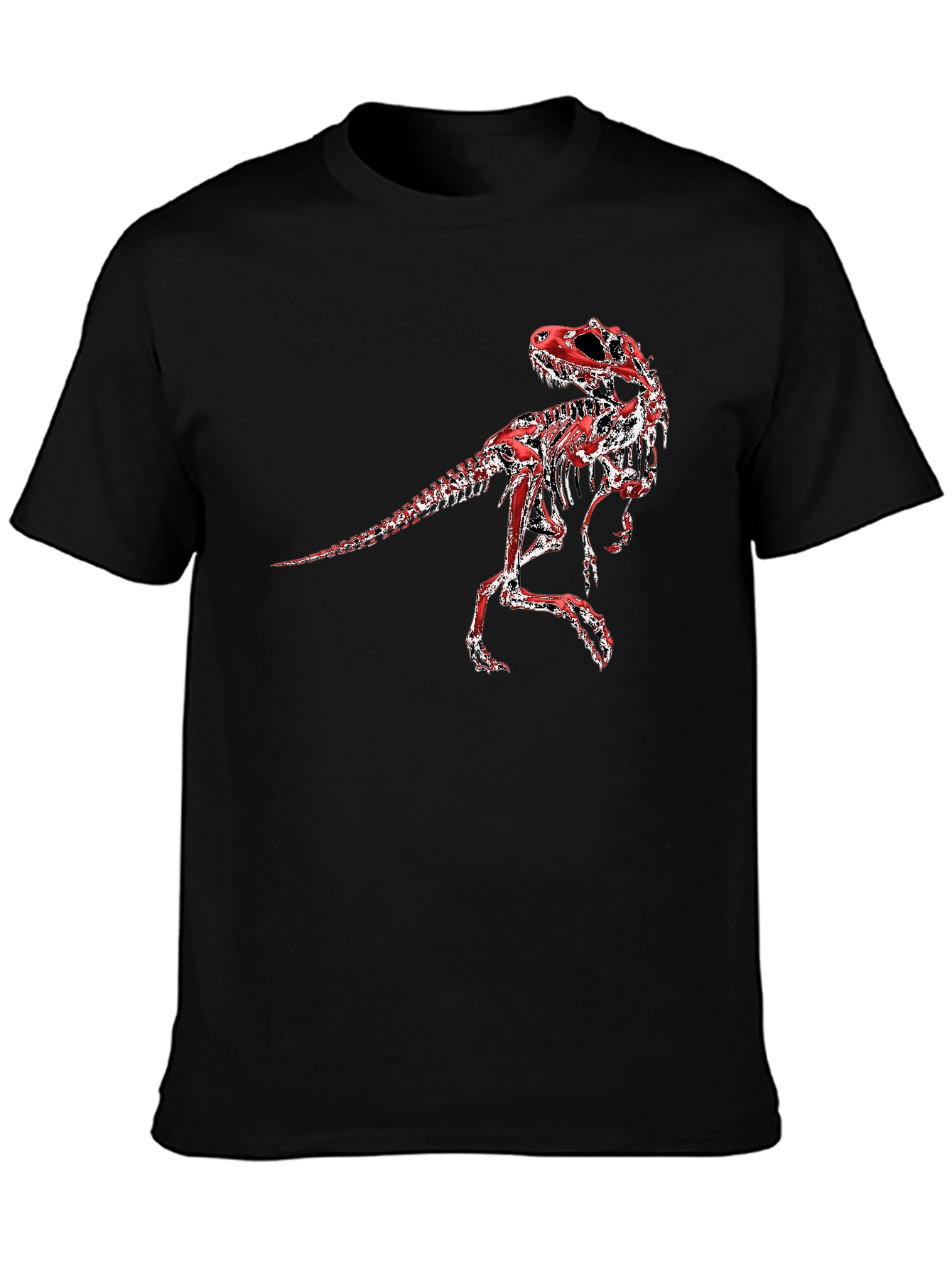Dinosaur Skeleton Graphic Tee - Black