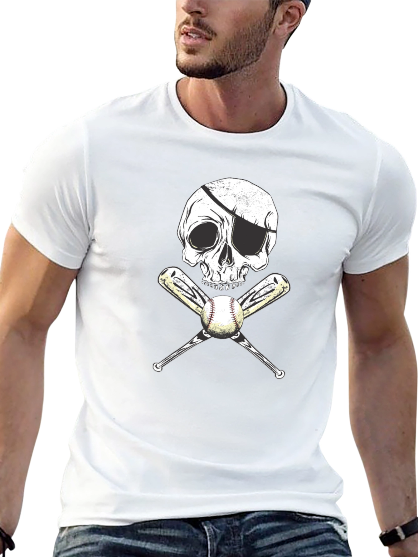 Pirate Baseball Skull T-Shirt
