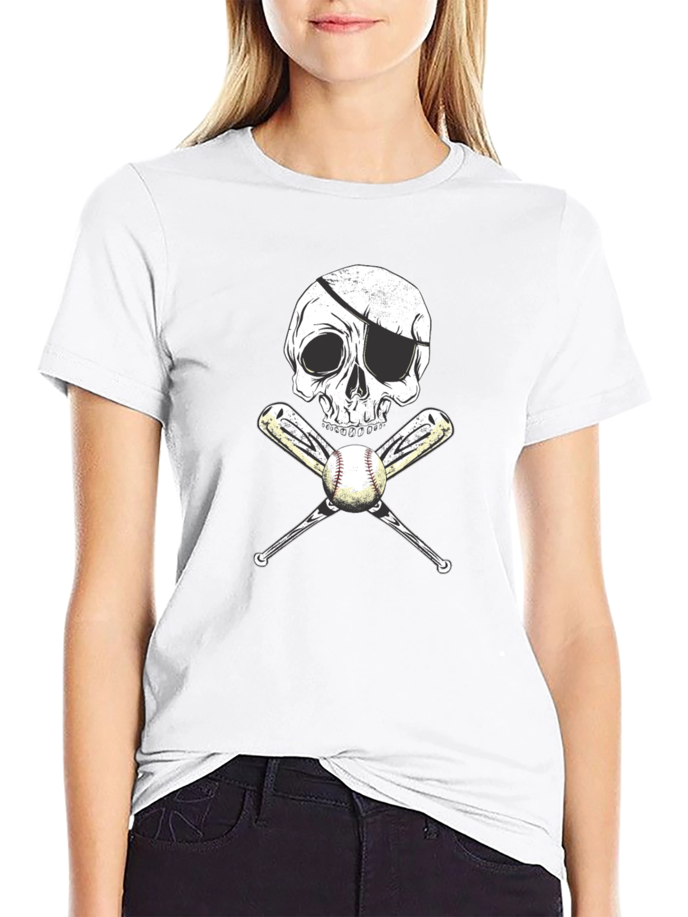 Pirate Baseball Skull T-Shirt