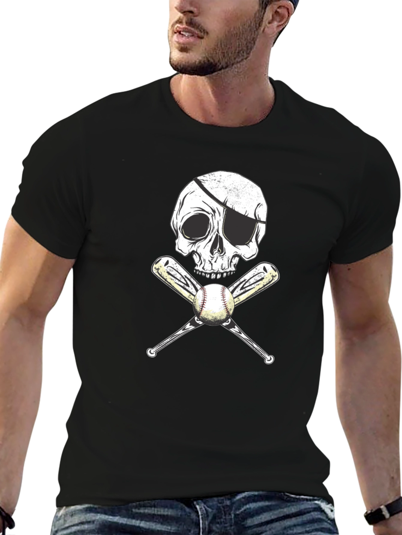 Pirate Baseball Skull T-Shirt