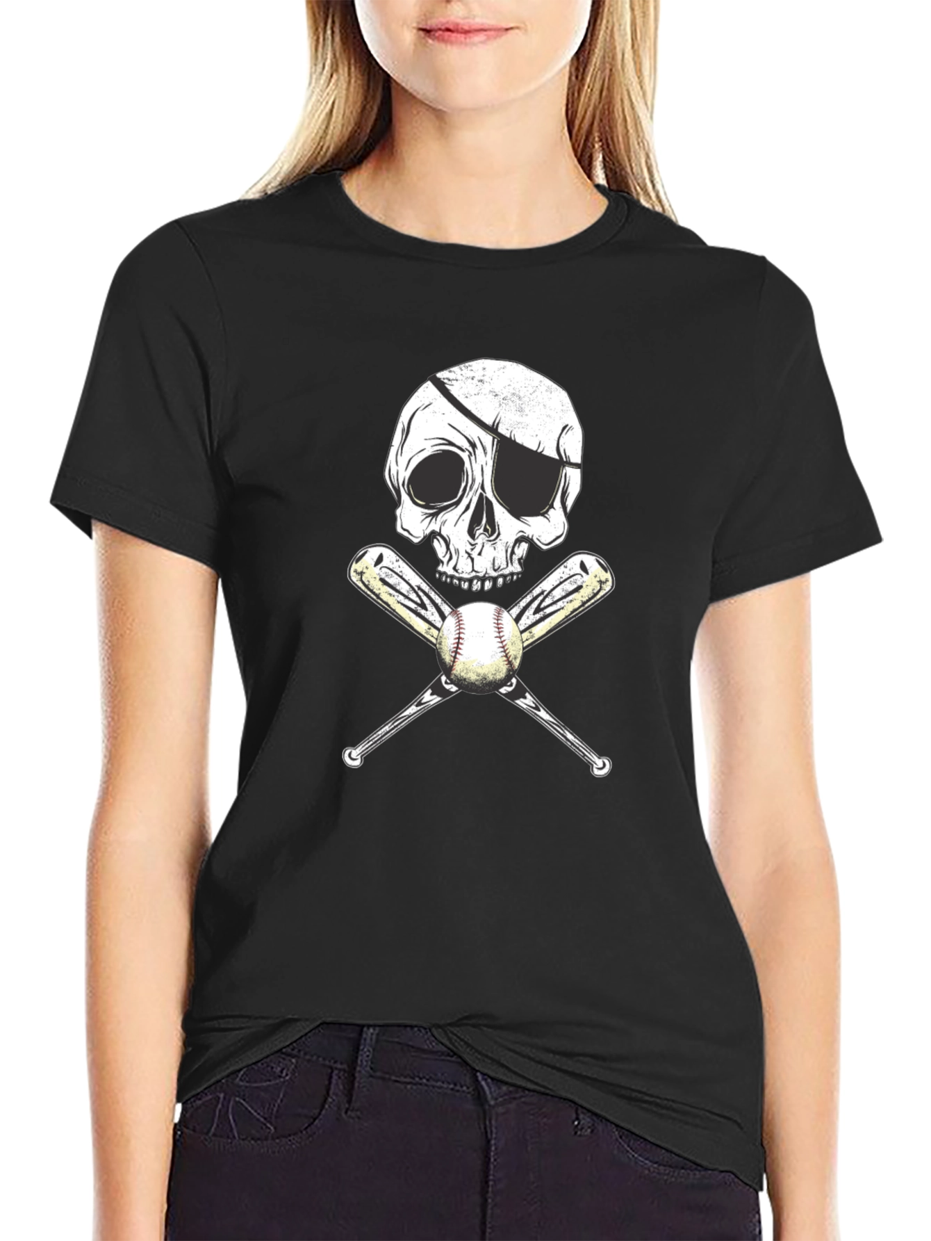 Pirate Baseball Skull T-Shirt