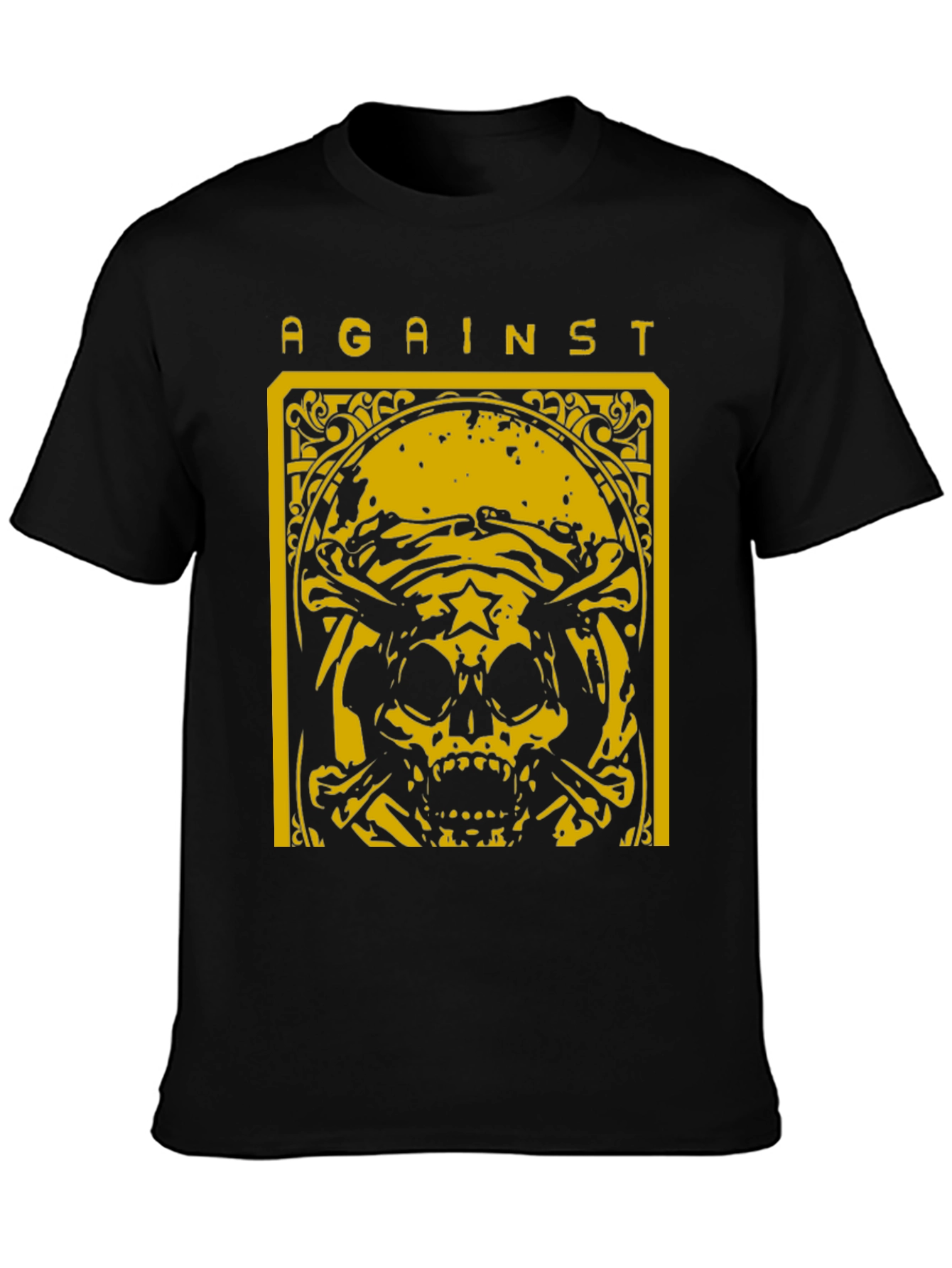 Against Skull Graphic T-Shirt - Black