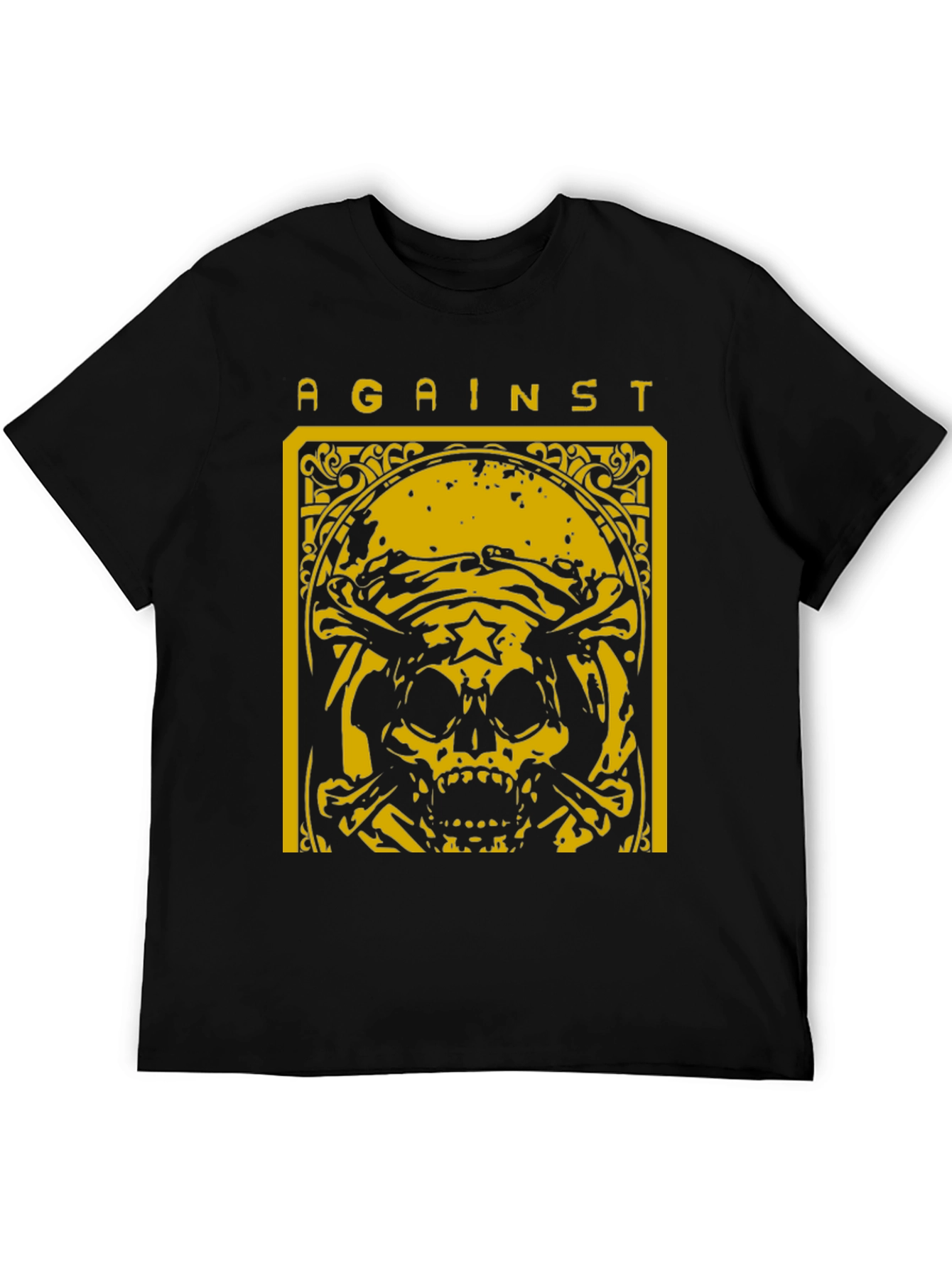 Against Skull Graphic T-Shirt - Black