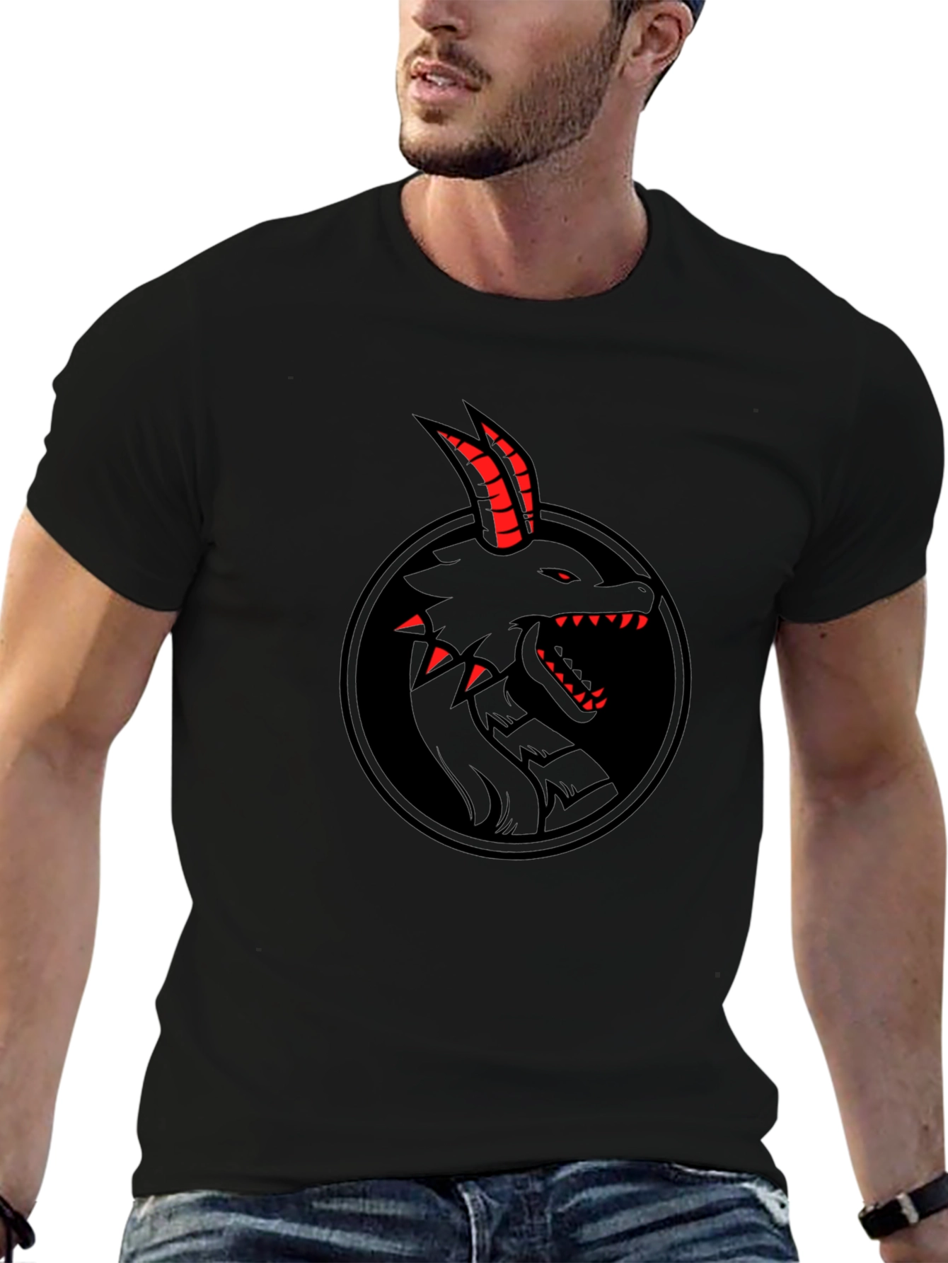 Black Dragon Graphic Tee - Mens Fashion