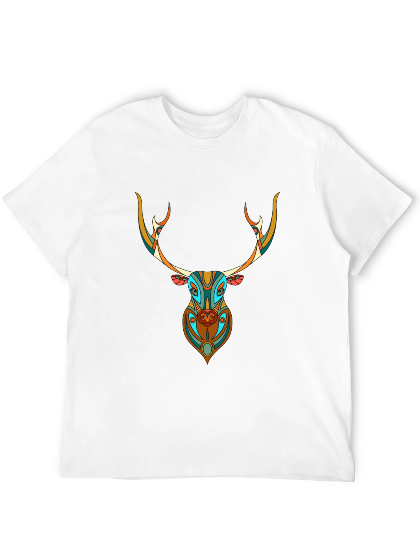Geometric Deer Graphic Tee - Unique Style