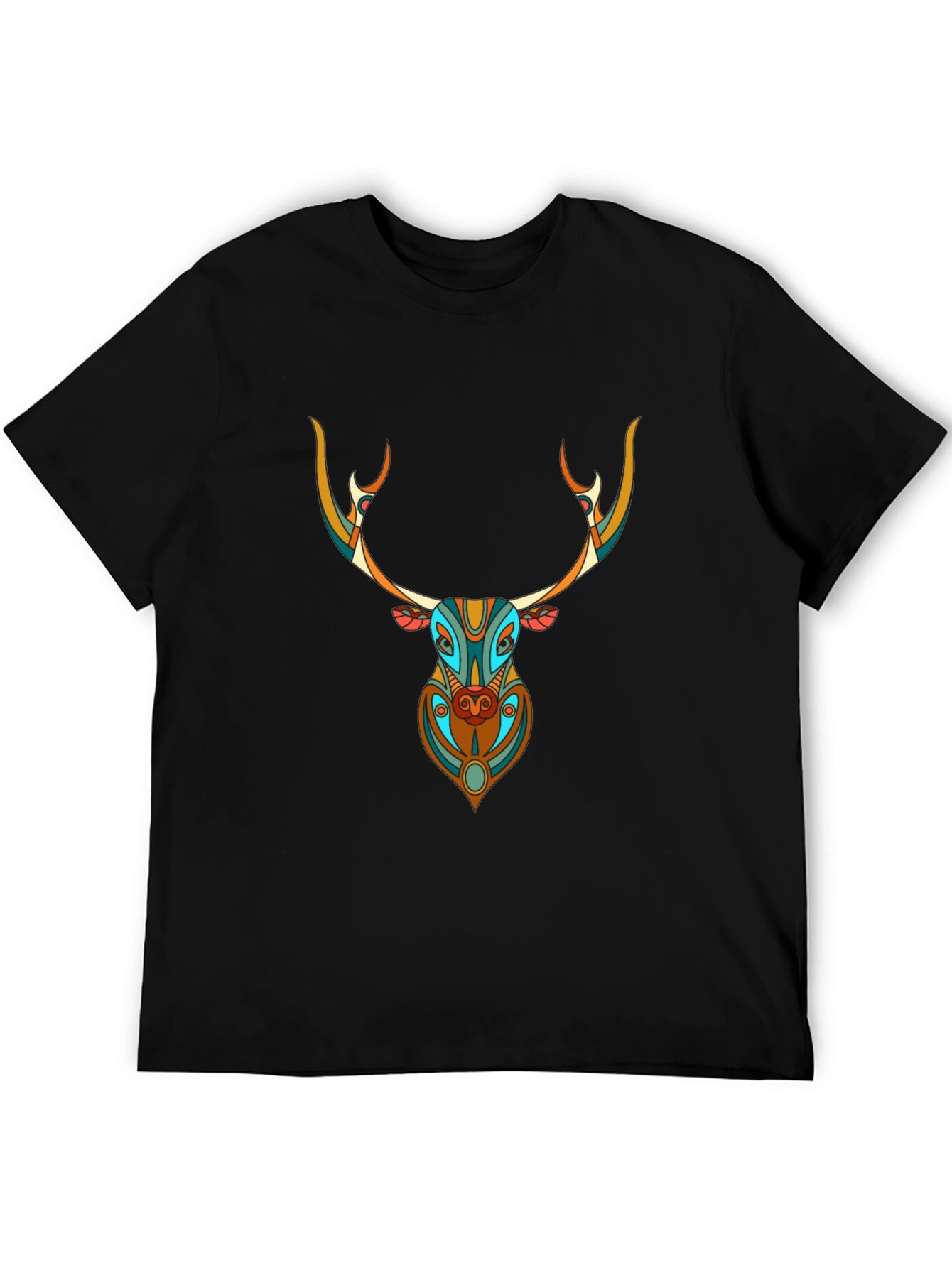 Geometric Deer Graphic Tee - Unique Style