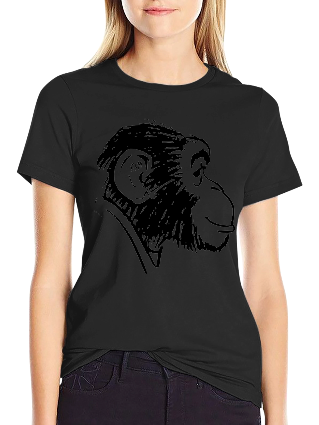 Monkey Graphic Tee - Classic Black Cotton T-Shirt