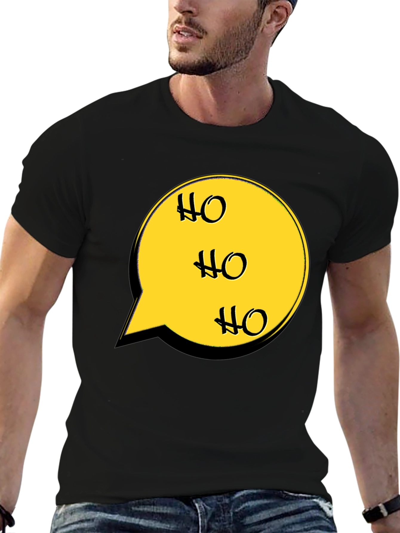 Festive Ho Ho Ho Speech Bubble Graphic T-Shirt