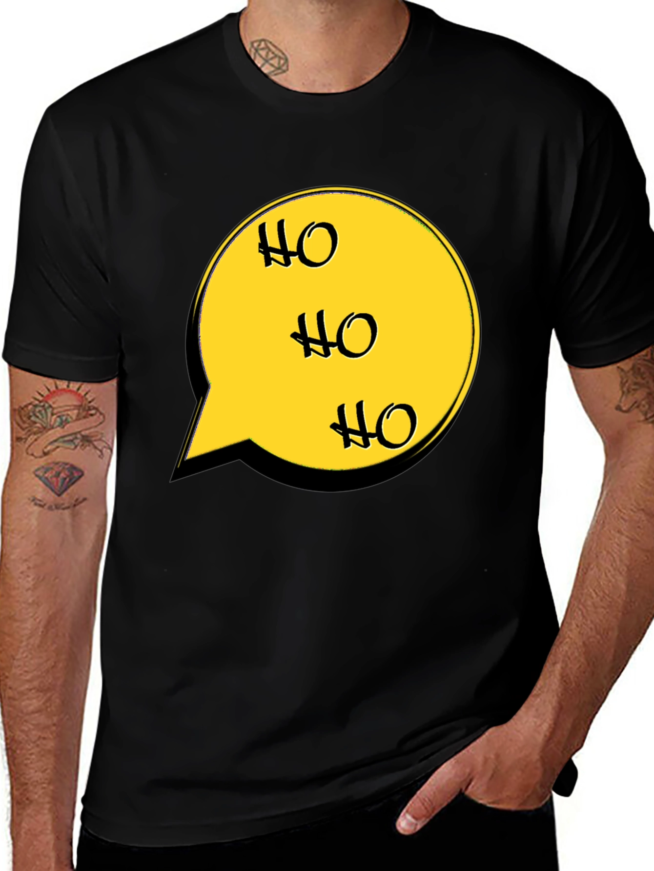Festive Ho Ho Ho Speech Bubble Graphic T-Shirt