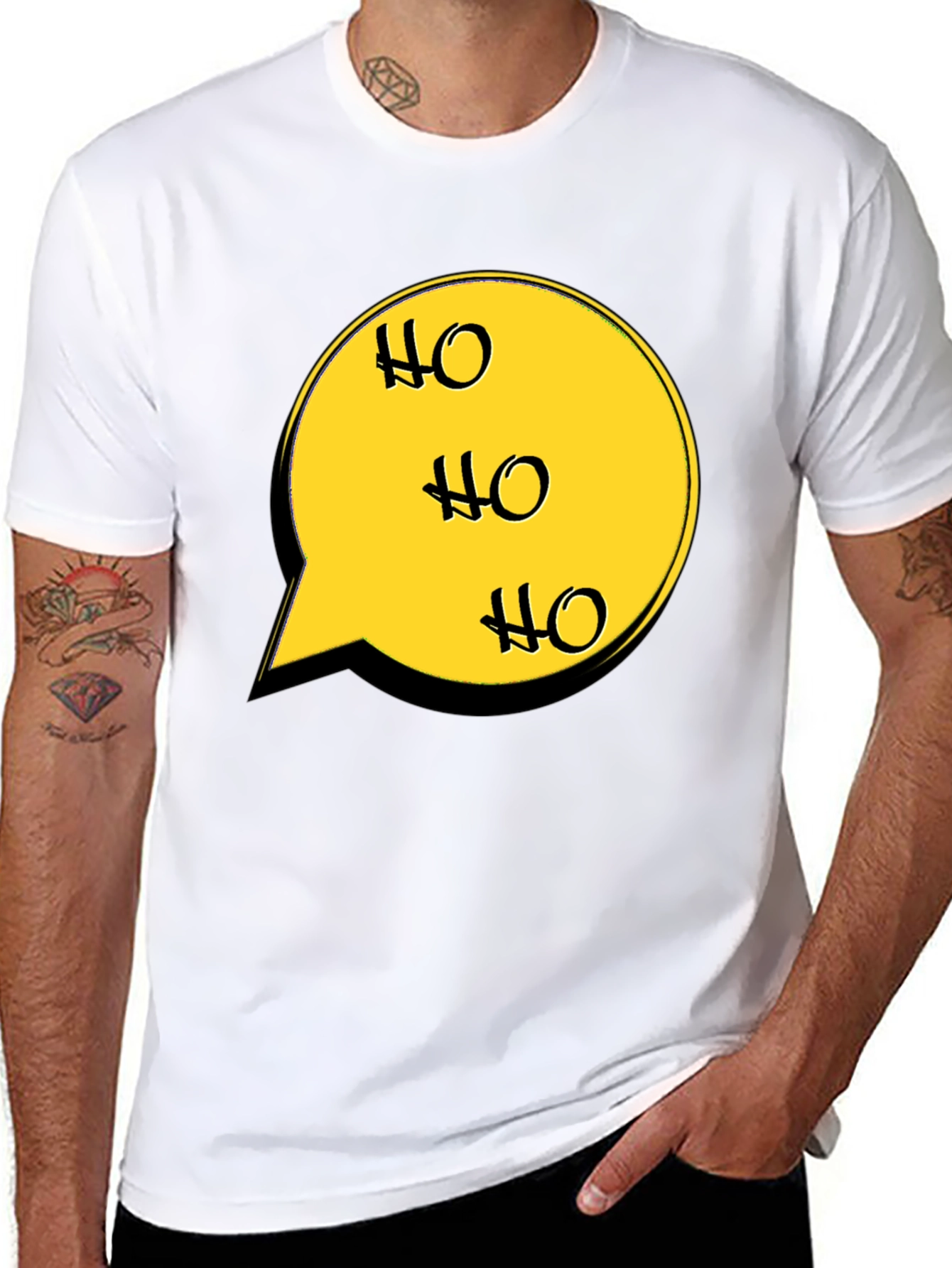 Festive Ho Ho Ho Speech Bubble Graphic T-Shirt