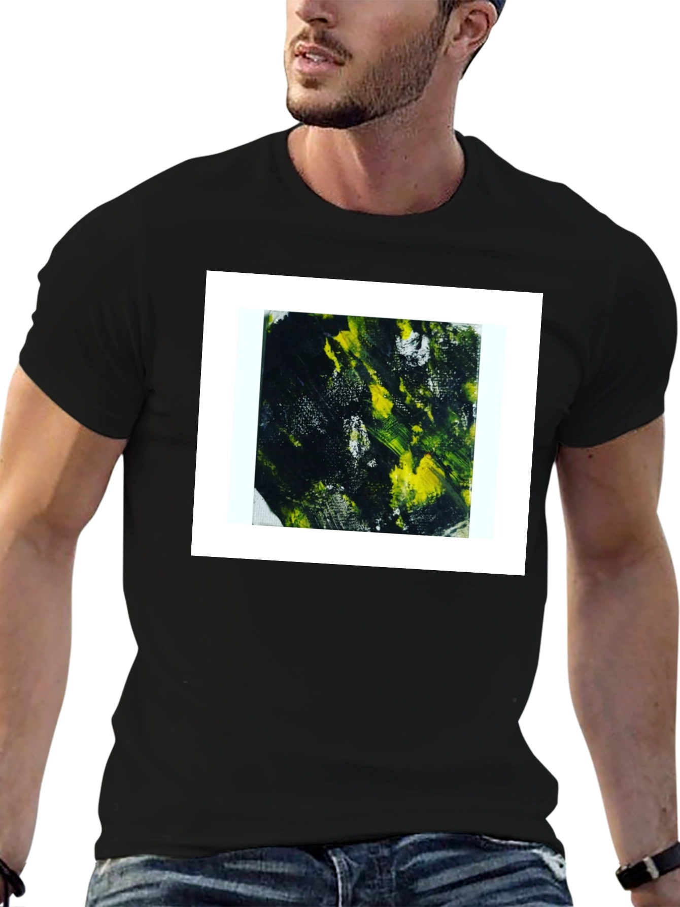 Abstract Art Print Black Tee