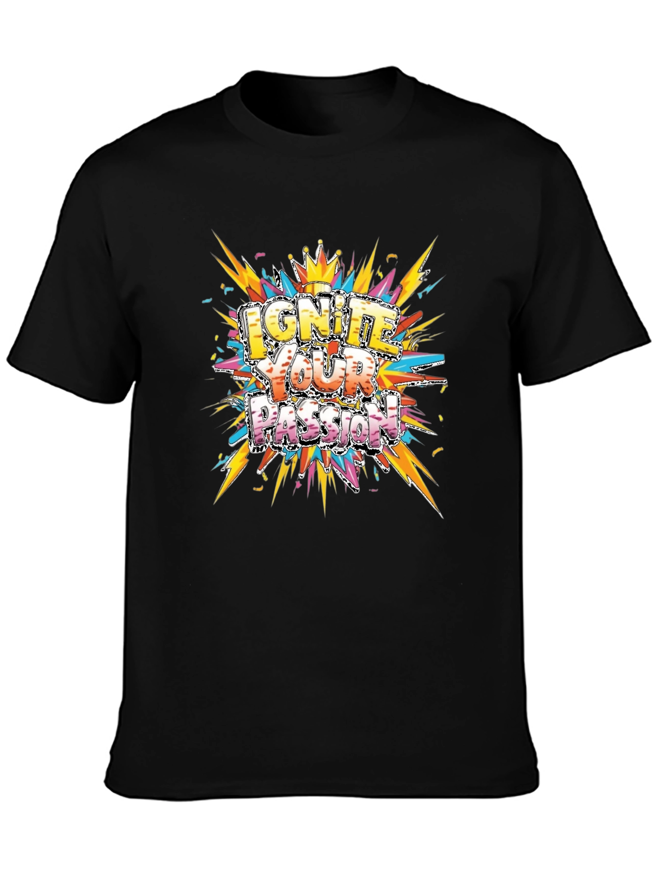 Ignite Your Passion Graphic Tee - Mens Black T-Shirt