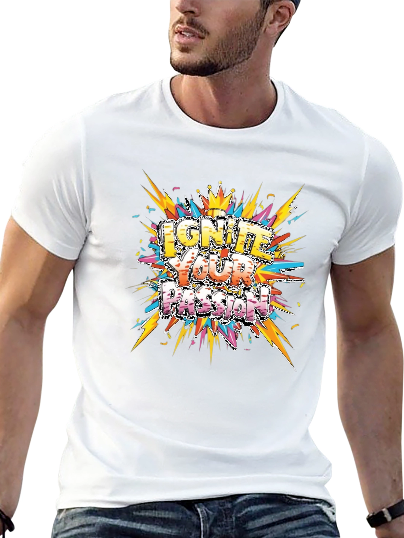Ignite Your Passion Graphic Tee - Mens Black T-Shirt