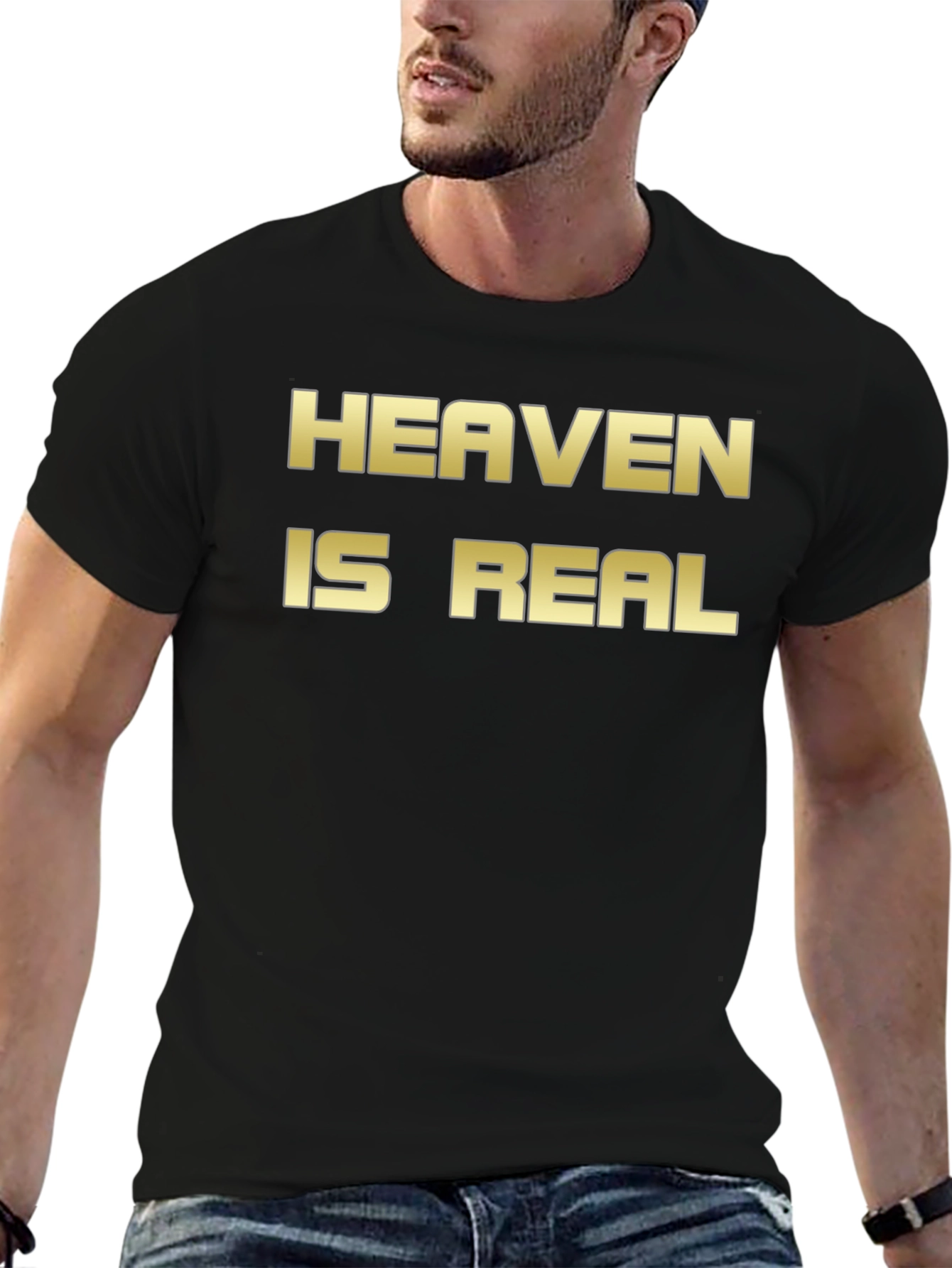 Heaven Is Real Graphic T-Shirt Black