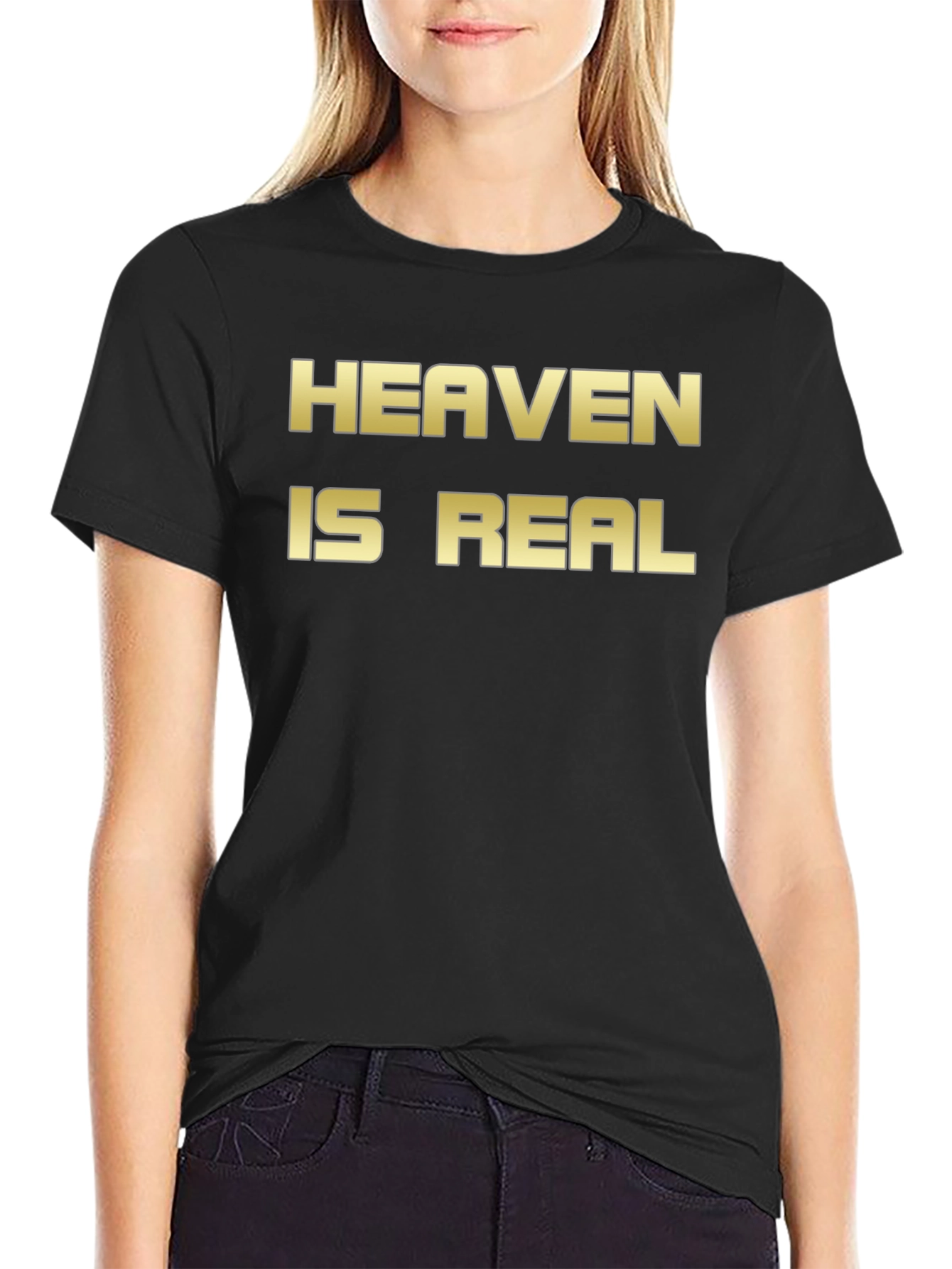 Heaven Is Real Graphic T-Shirt Black