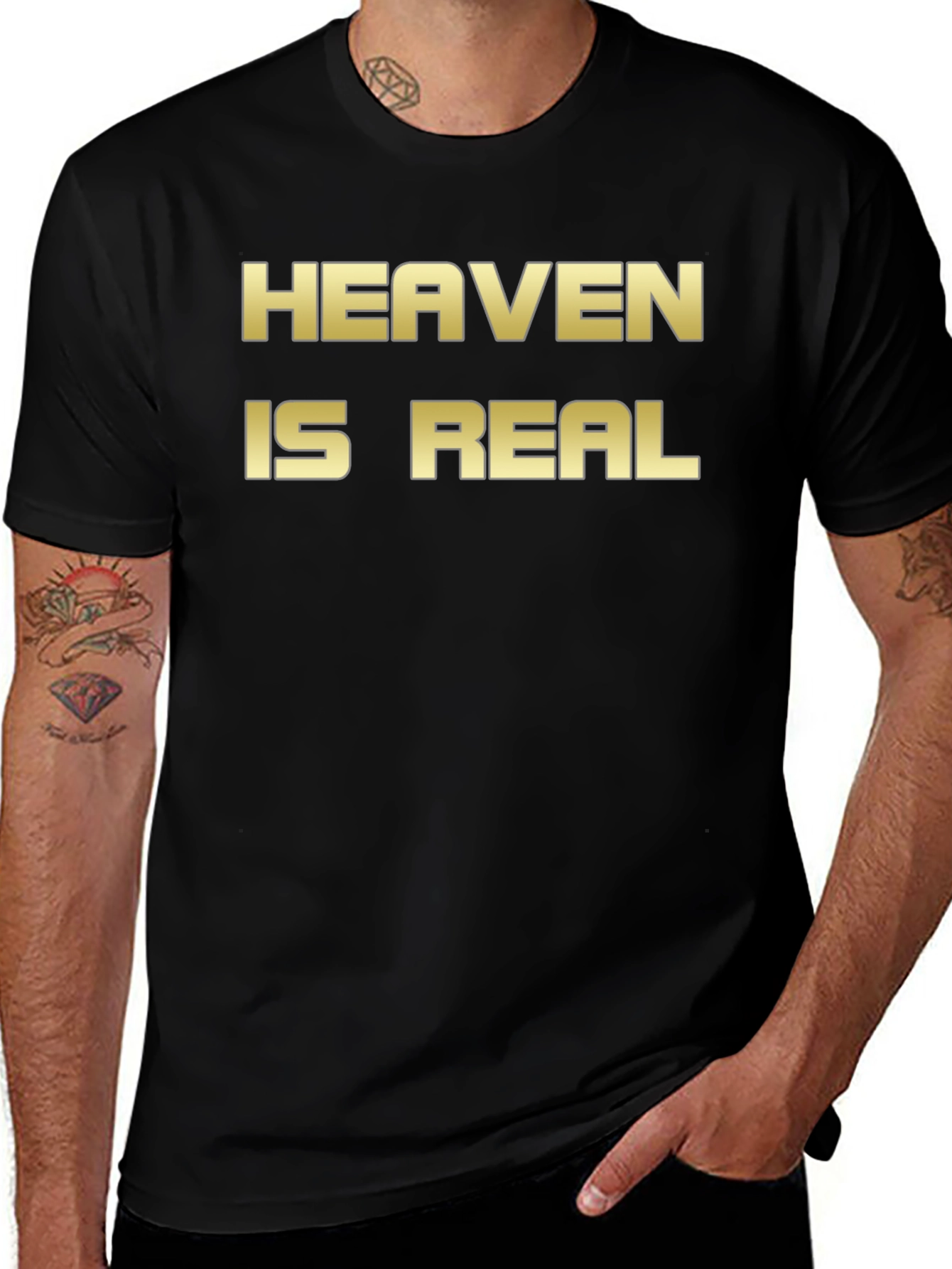 Heaven Is Real Graphic T-Shirt Black