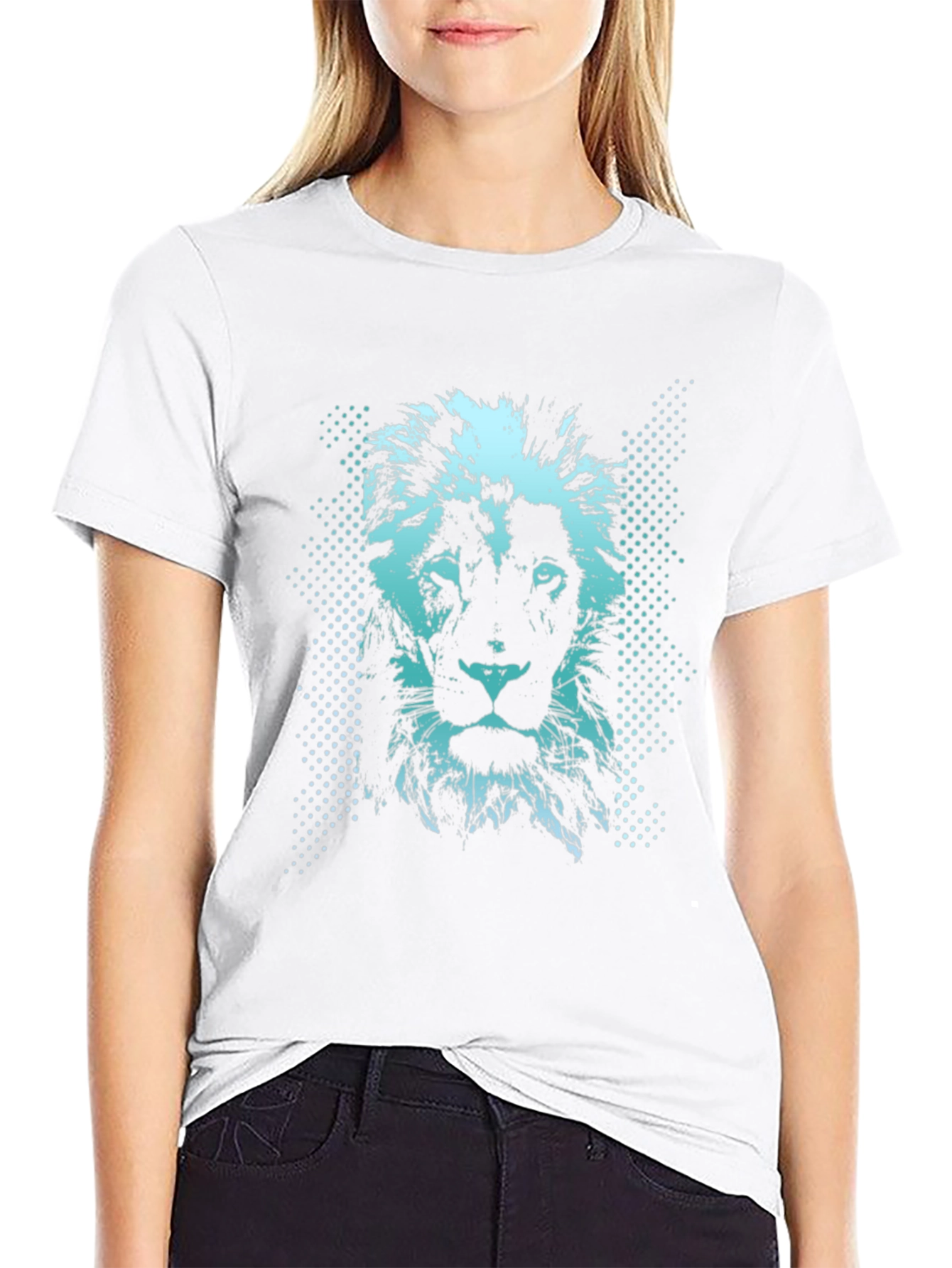Lion Graphic Print Mens Black T-Shirt