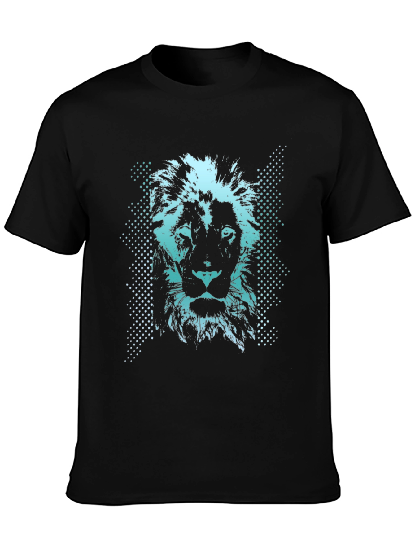 Lion Graphic Print Mens Black T-Shirt