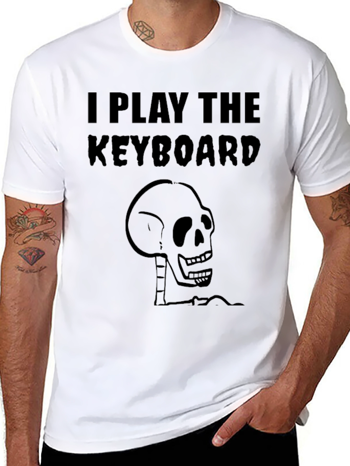 I Play the Keyboard Skeleton T-Shirt