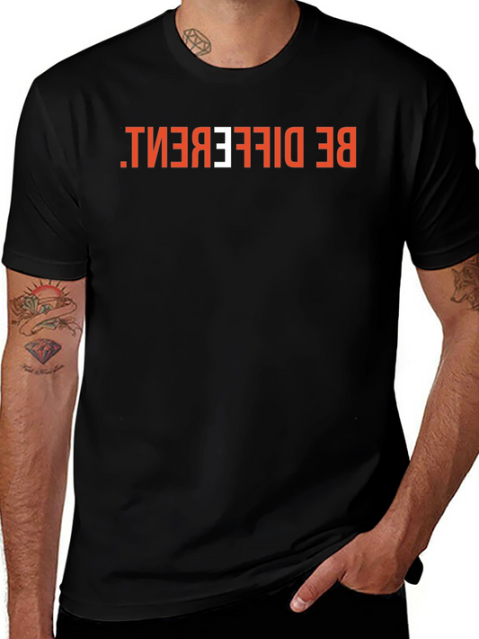 Be Different Graphic Tee - Black Cotton Casual Shirt