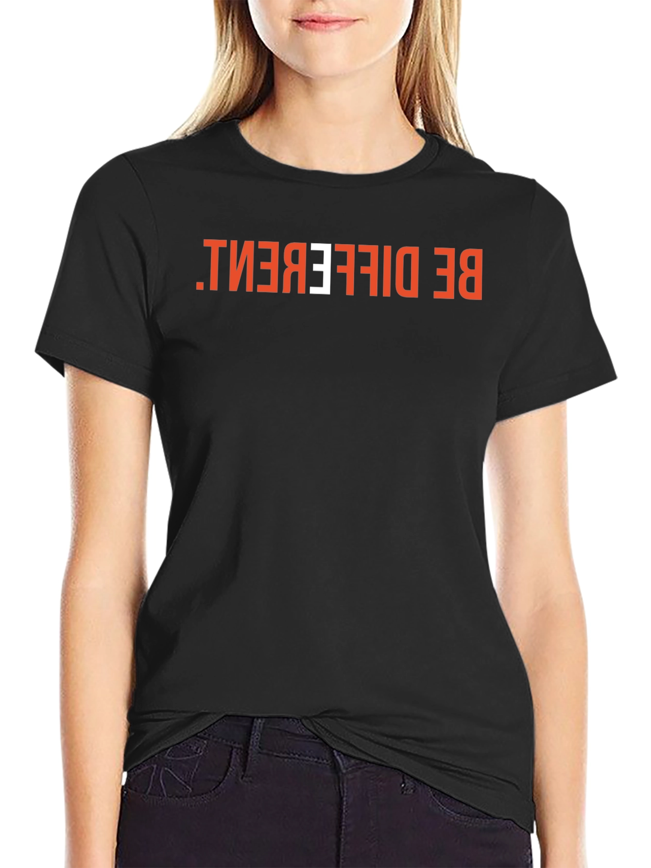 Be Different Graphic Tee - Black Cotton Casual Shirt