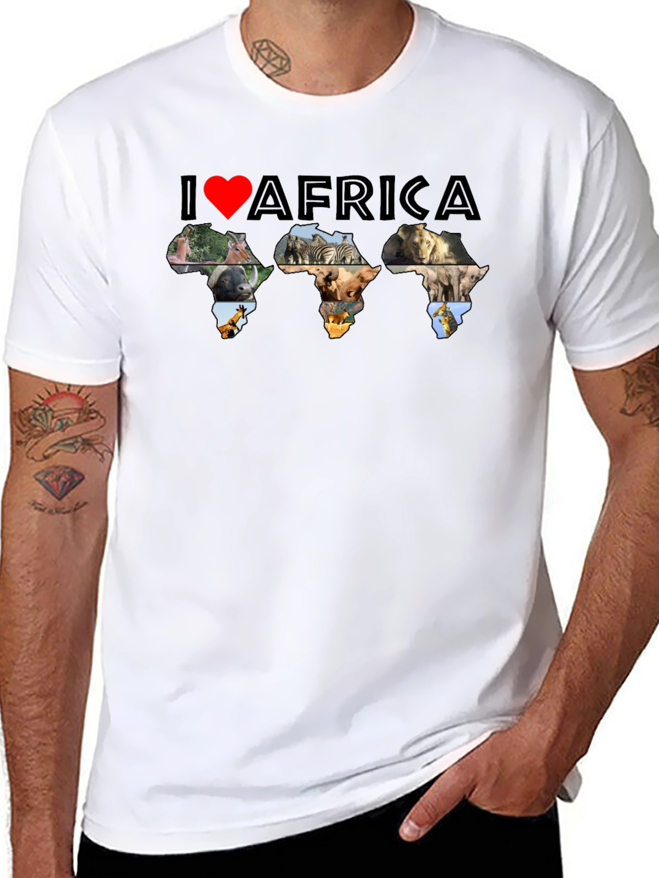 I Love Africa Animal Print T-Shirt
