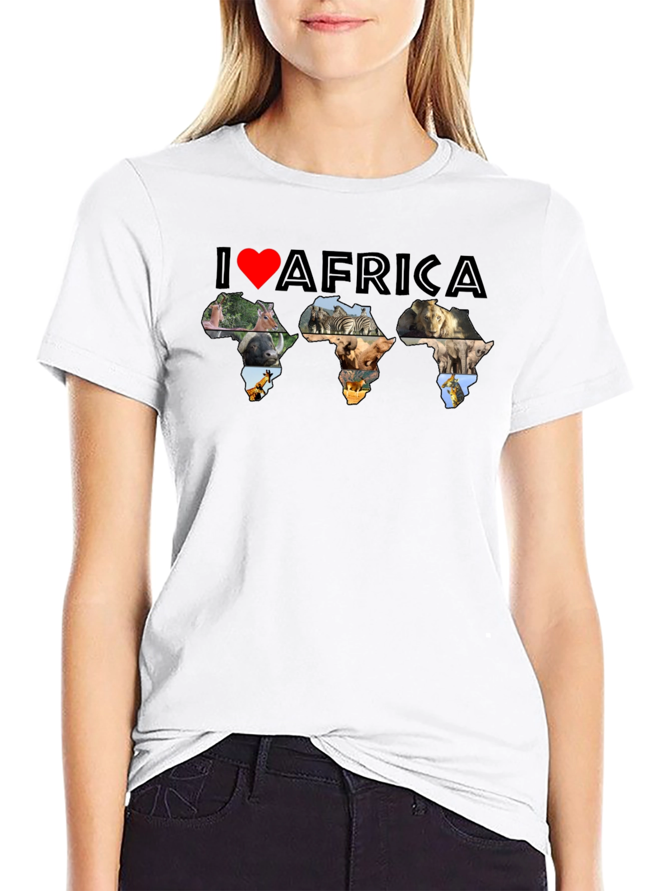 I Love Africa Animal Print T-Shirt