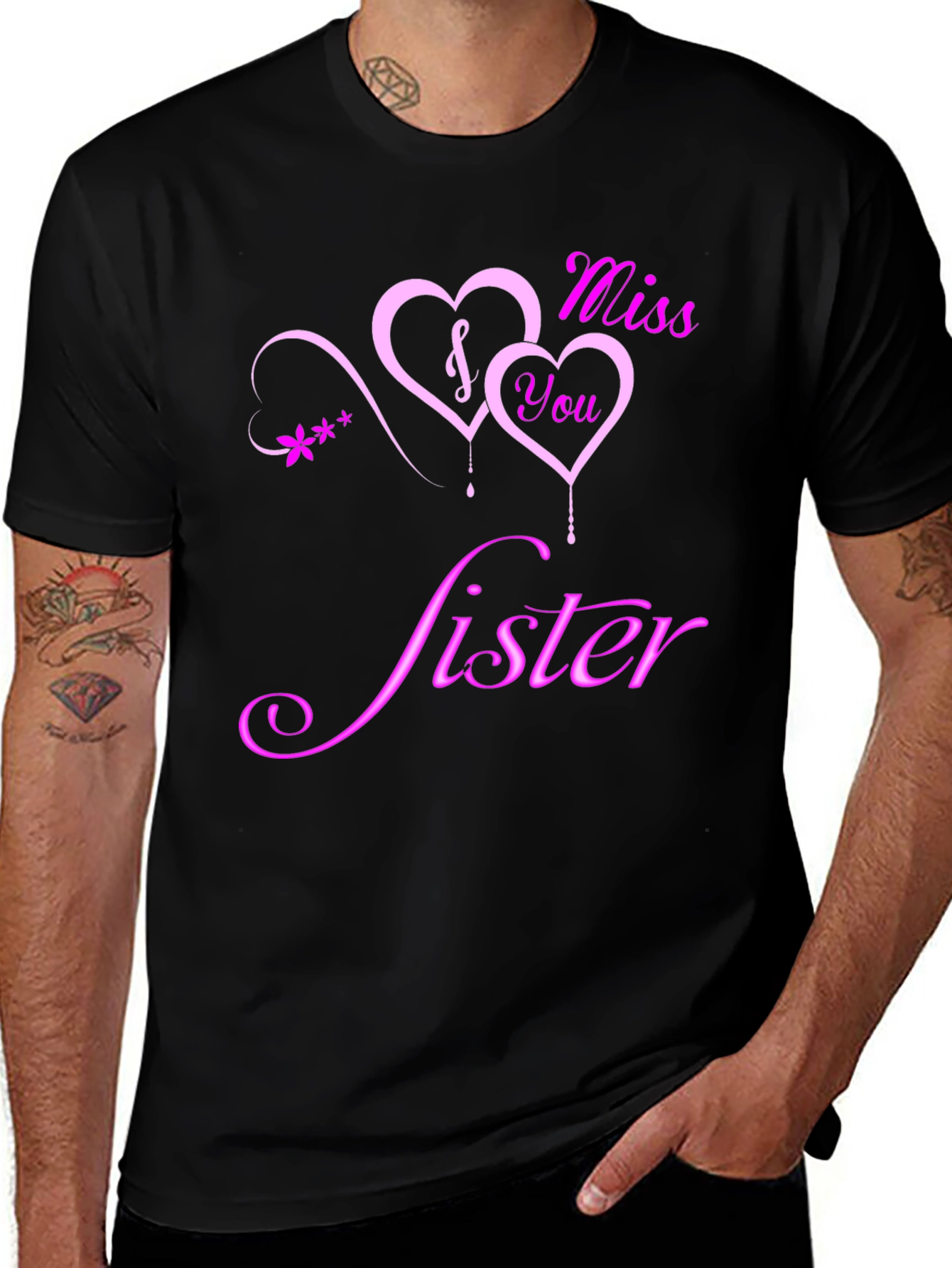 Miss You Sister Graphic Tee - Soft Cotton Blend