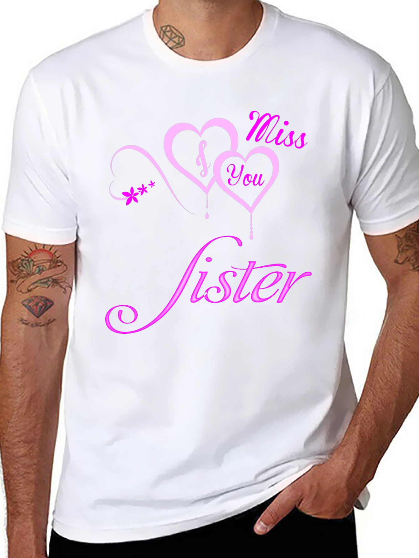 Miss You Sister Graphic Tee - Soft Cotton Blend