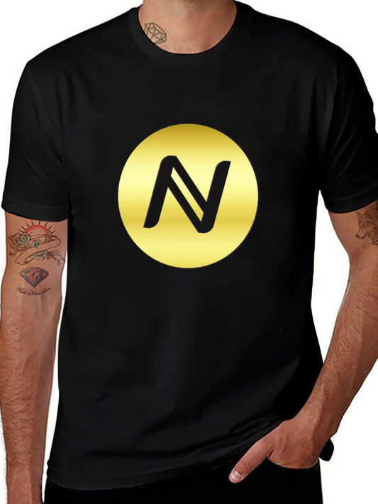 Black T-Shirt with Golden Circle N Logo