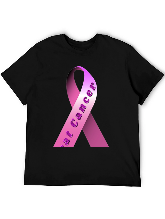 Pink Ribbon Breast Cancer Awareness Black T-Shirt