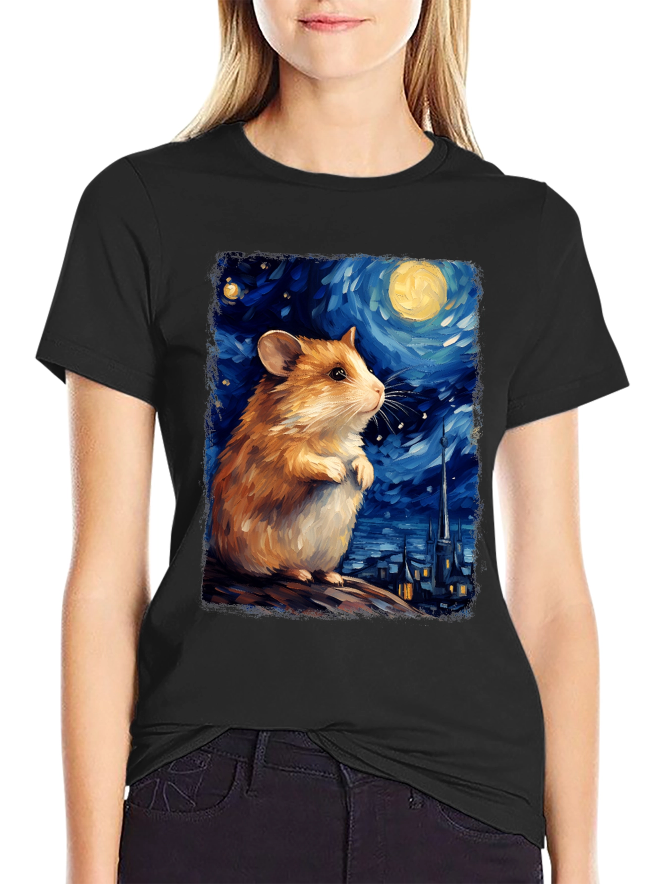 Starry Night Hamster T-Shirt