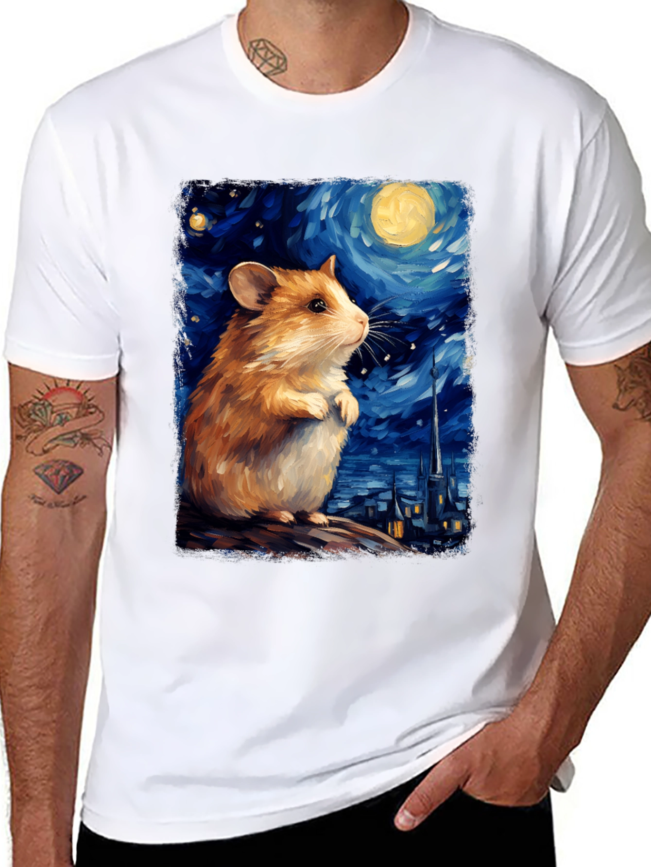 Starry Night Hamster T-Shirt