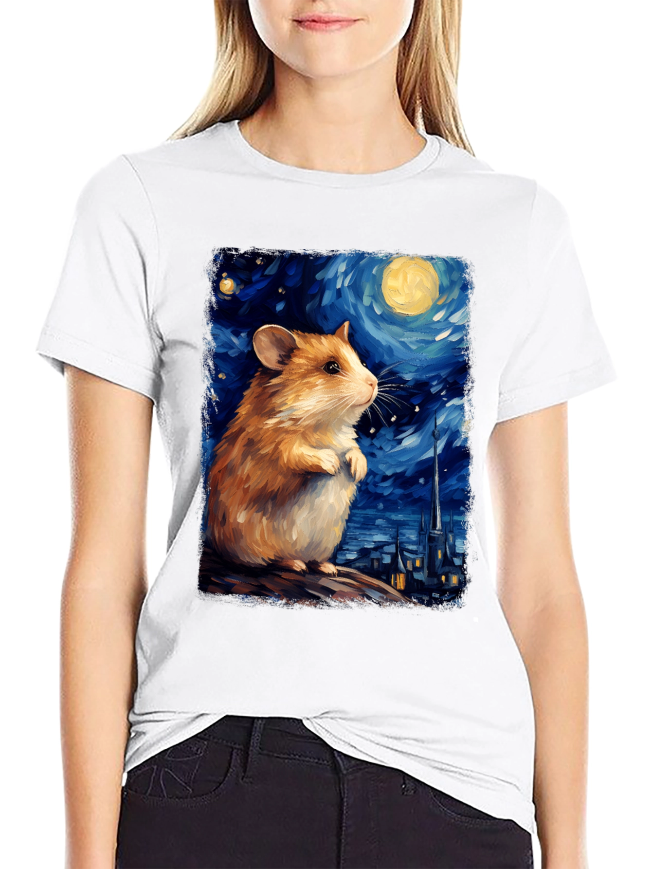 Starry Night Hamster T-Shirt