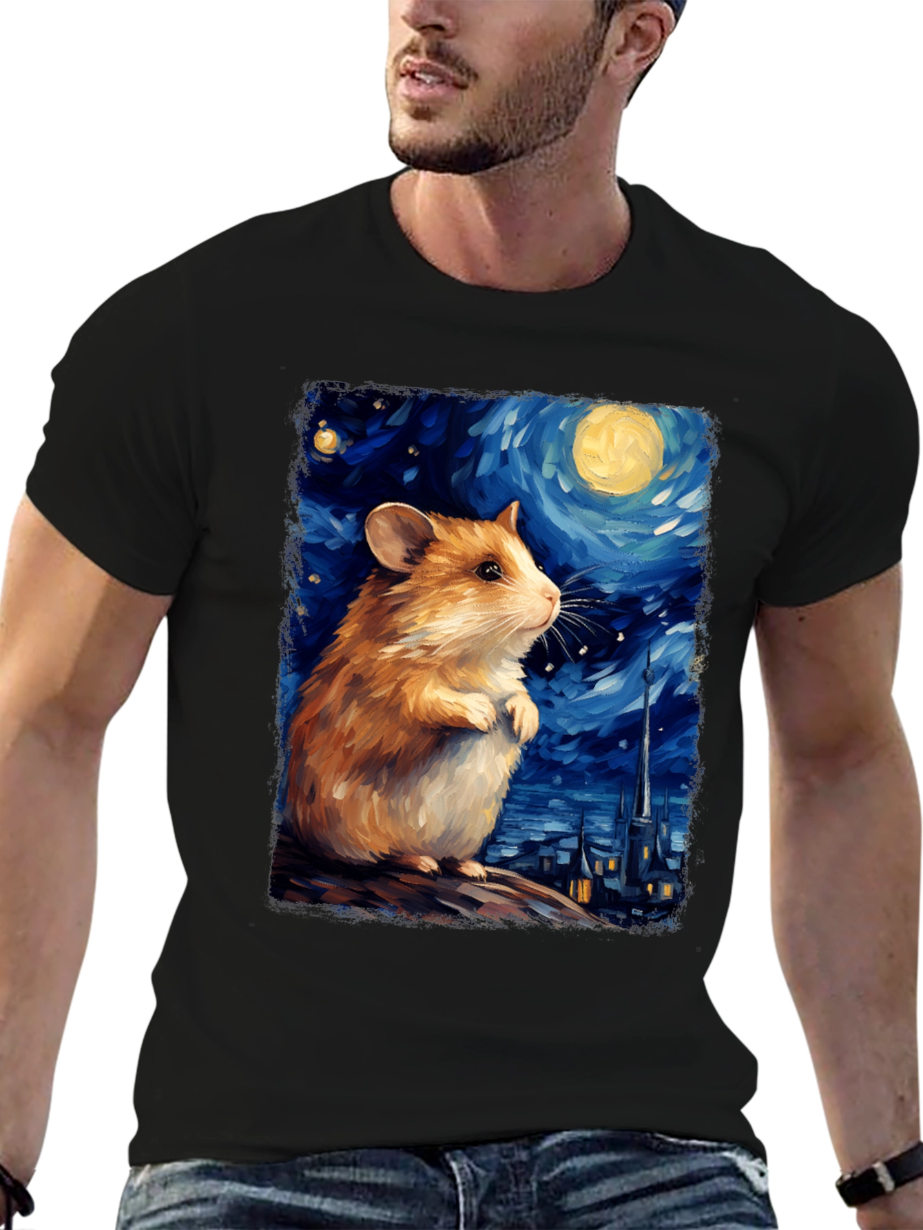 Starry Night Hamster T-Shirt