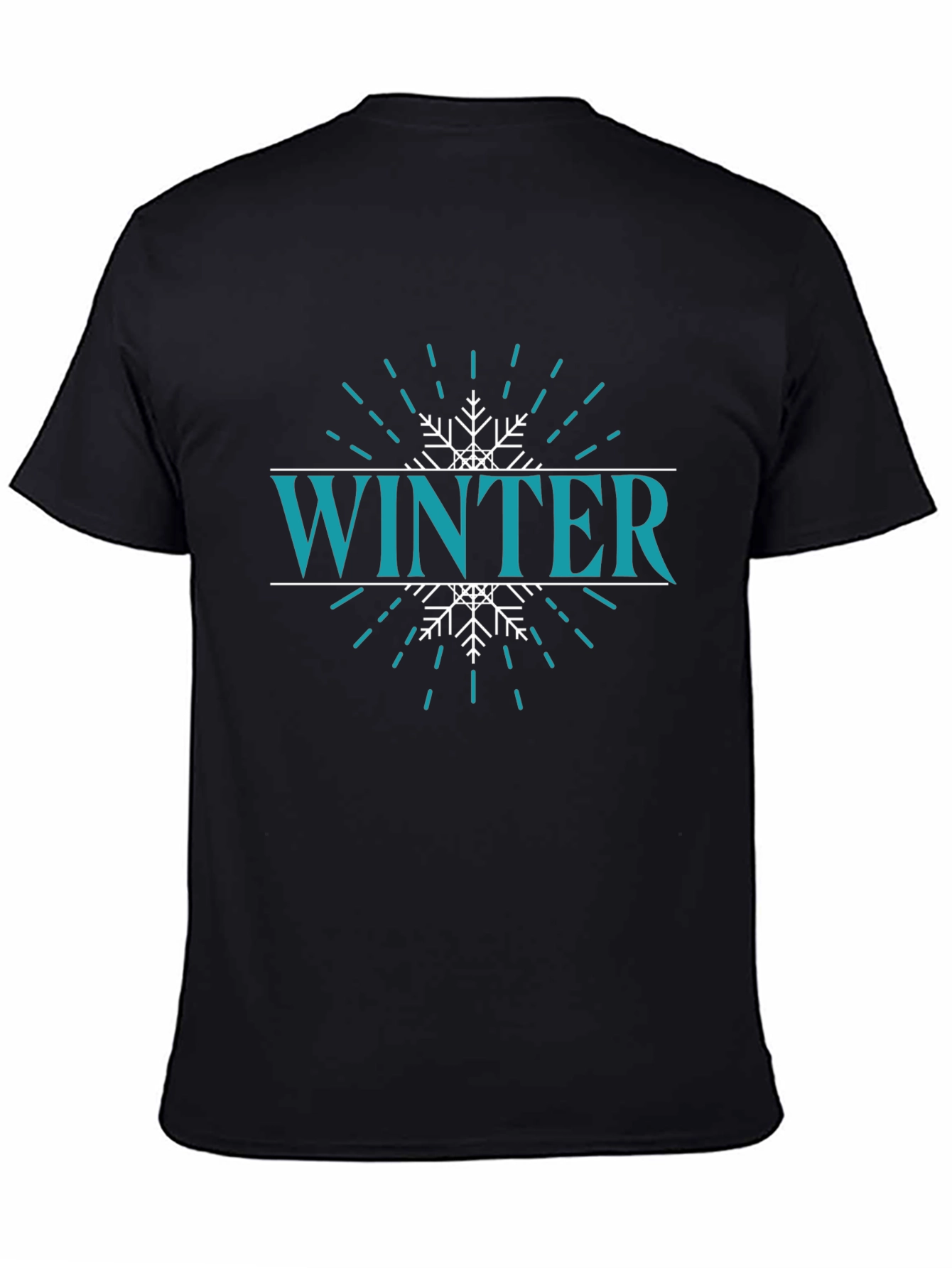 Winter Snowflake Graphic Tee - Stylish Black T-Shirt