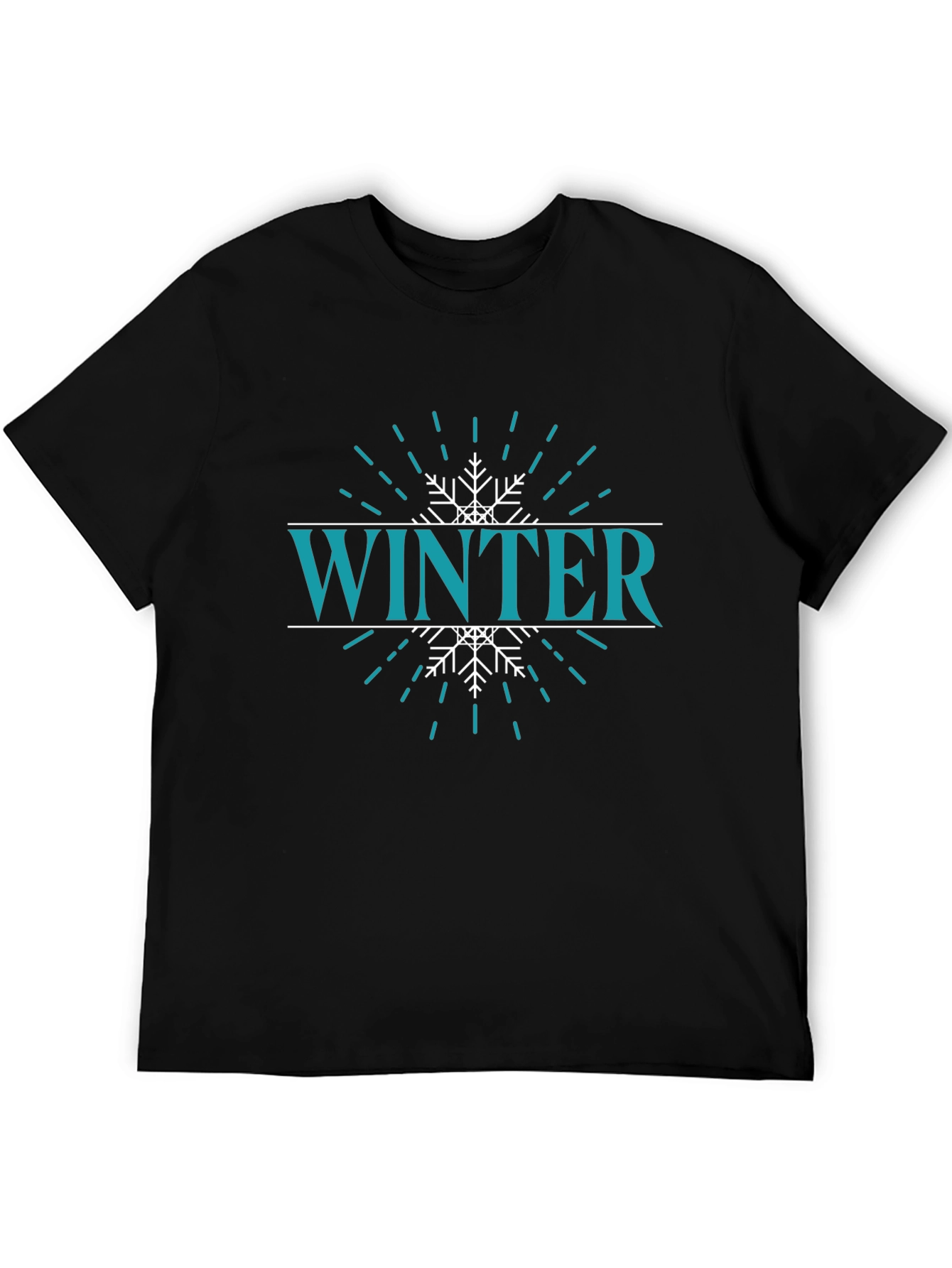 Winter Snowflake Graphic Tee - Stylish Black T-Shirt