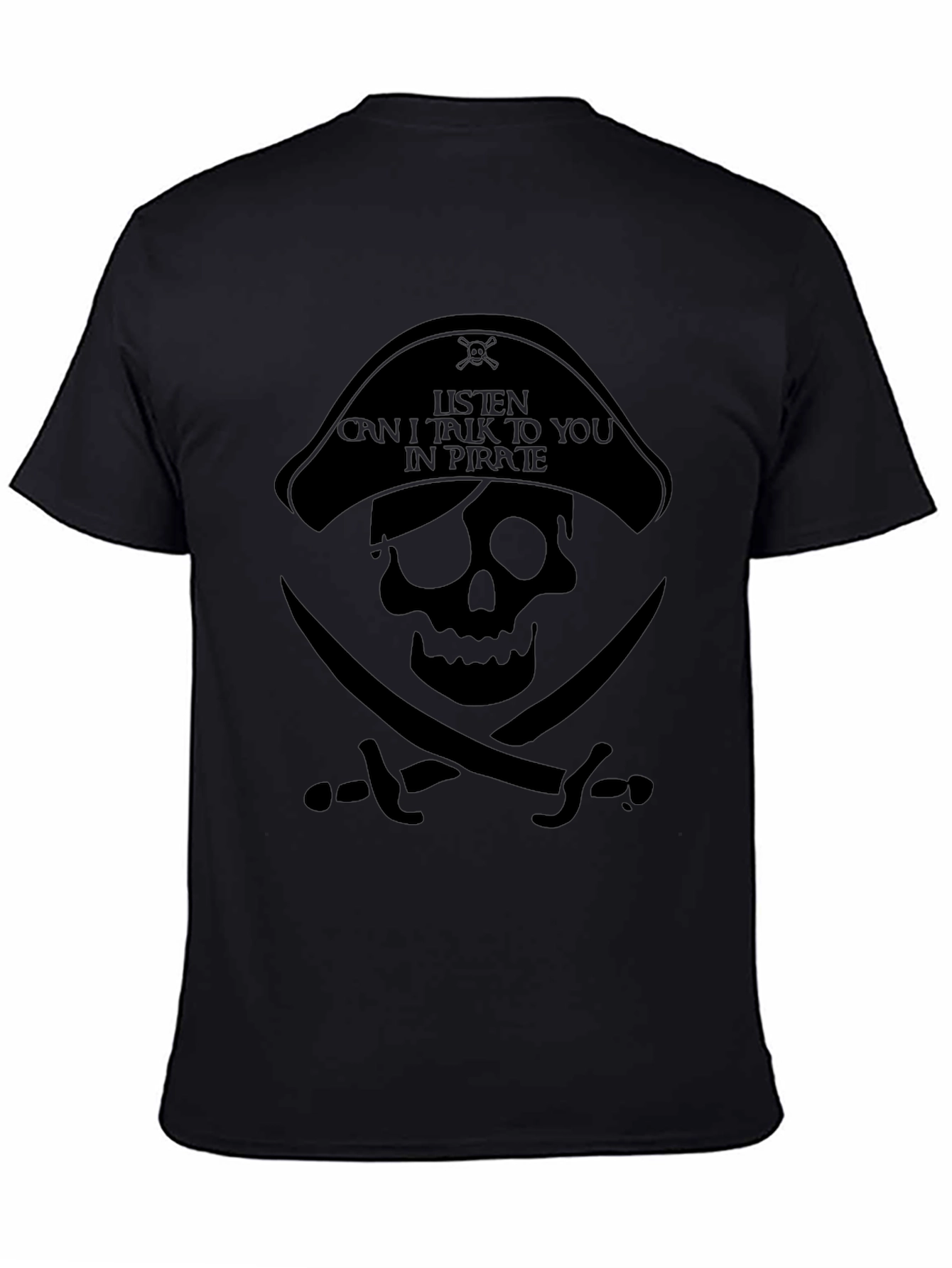 Pirate Skull Graphic T-Shirt - Black