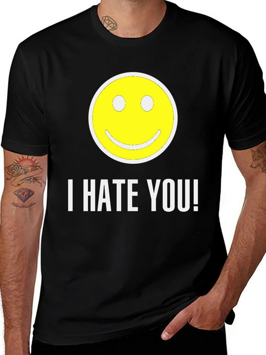 I HATE YOU! Smiley Face Graphic T-Shirt