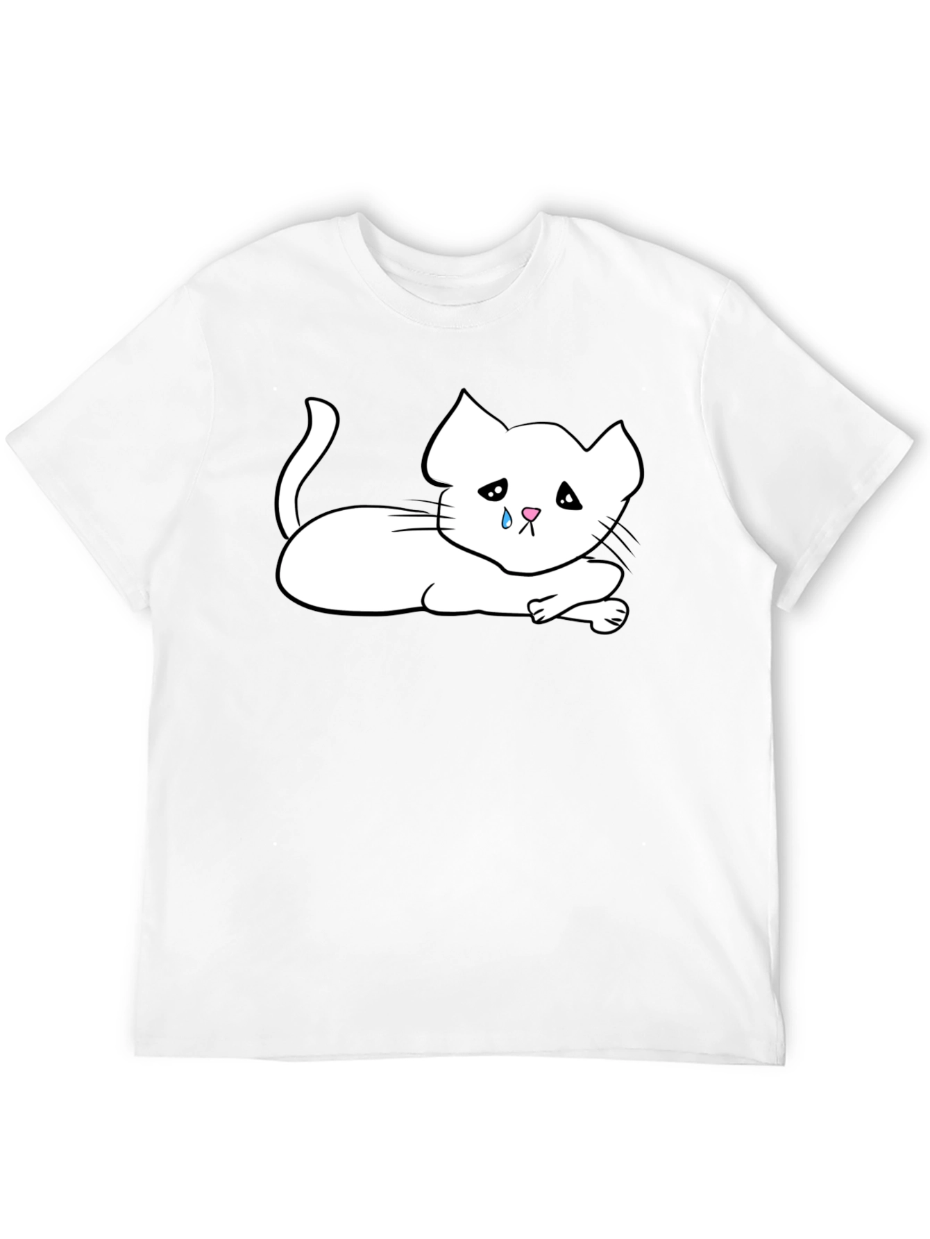 Sad Kitten T-Shirt - Mens Black Tee