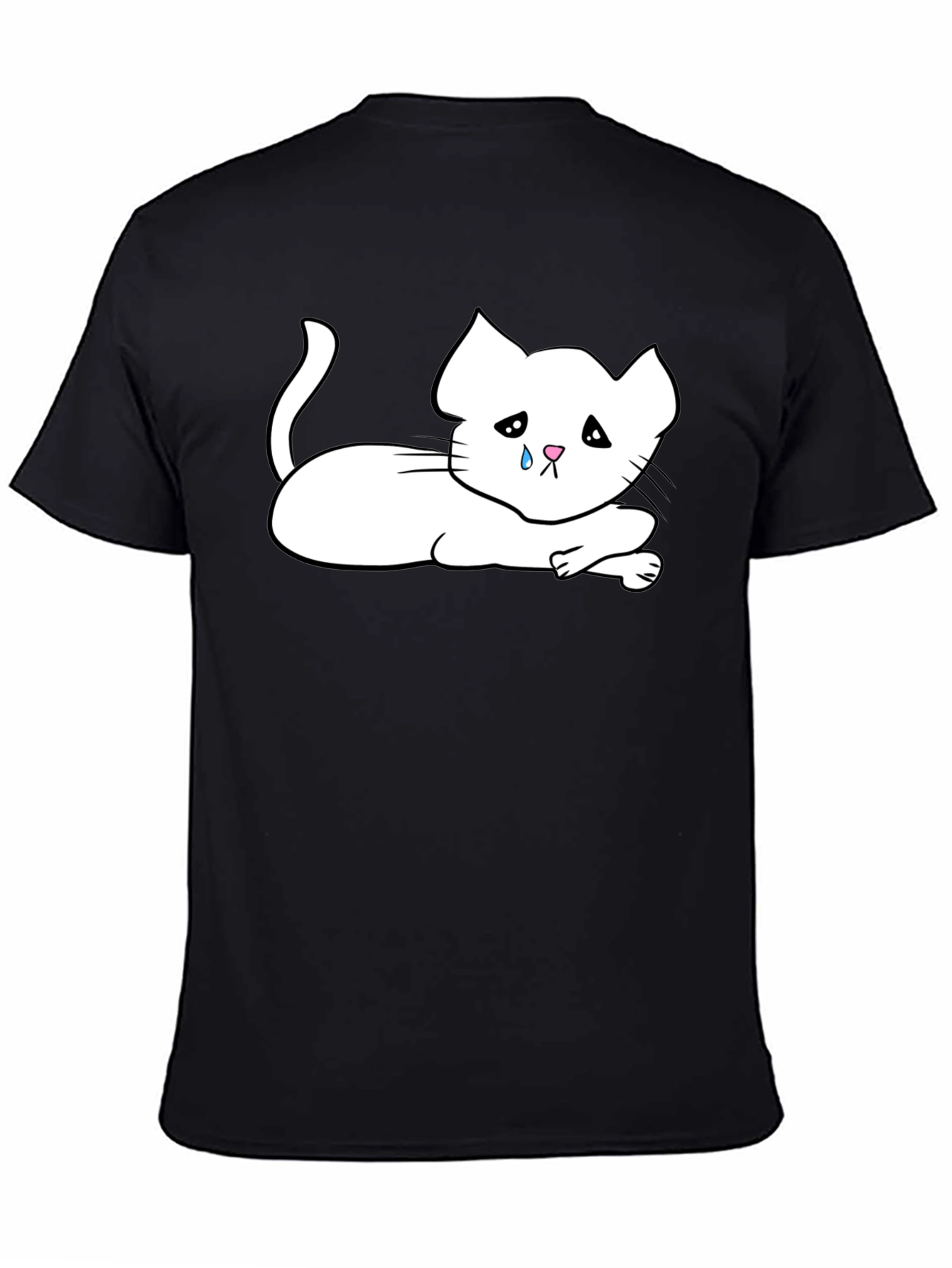 Sad Kitten T-Shirt - Mens Black Tee