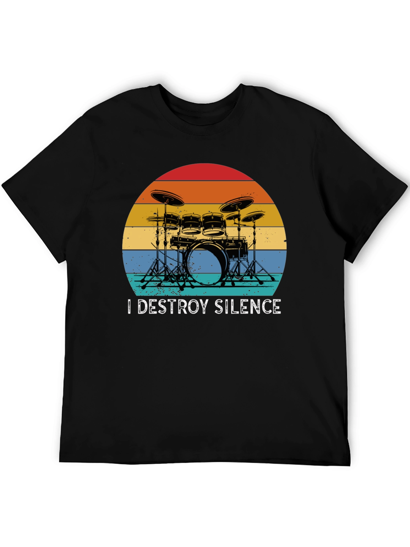 I Destroy Silence Drummer Graphic Tee - Black