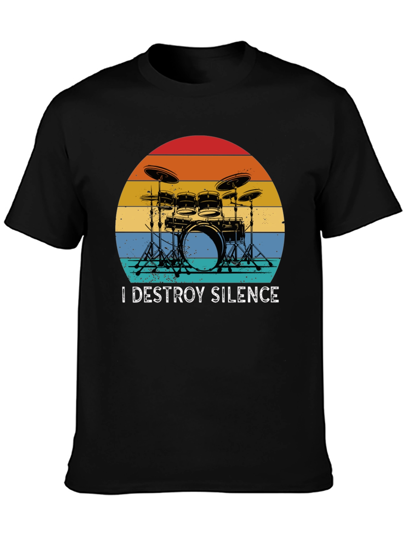 I Destroy Silence Drummer Graphic Tee - Black