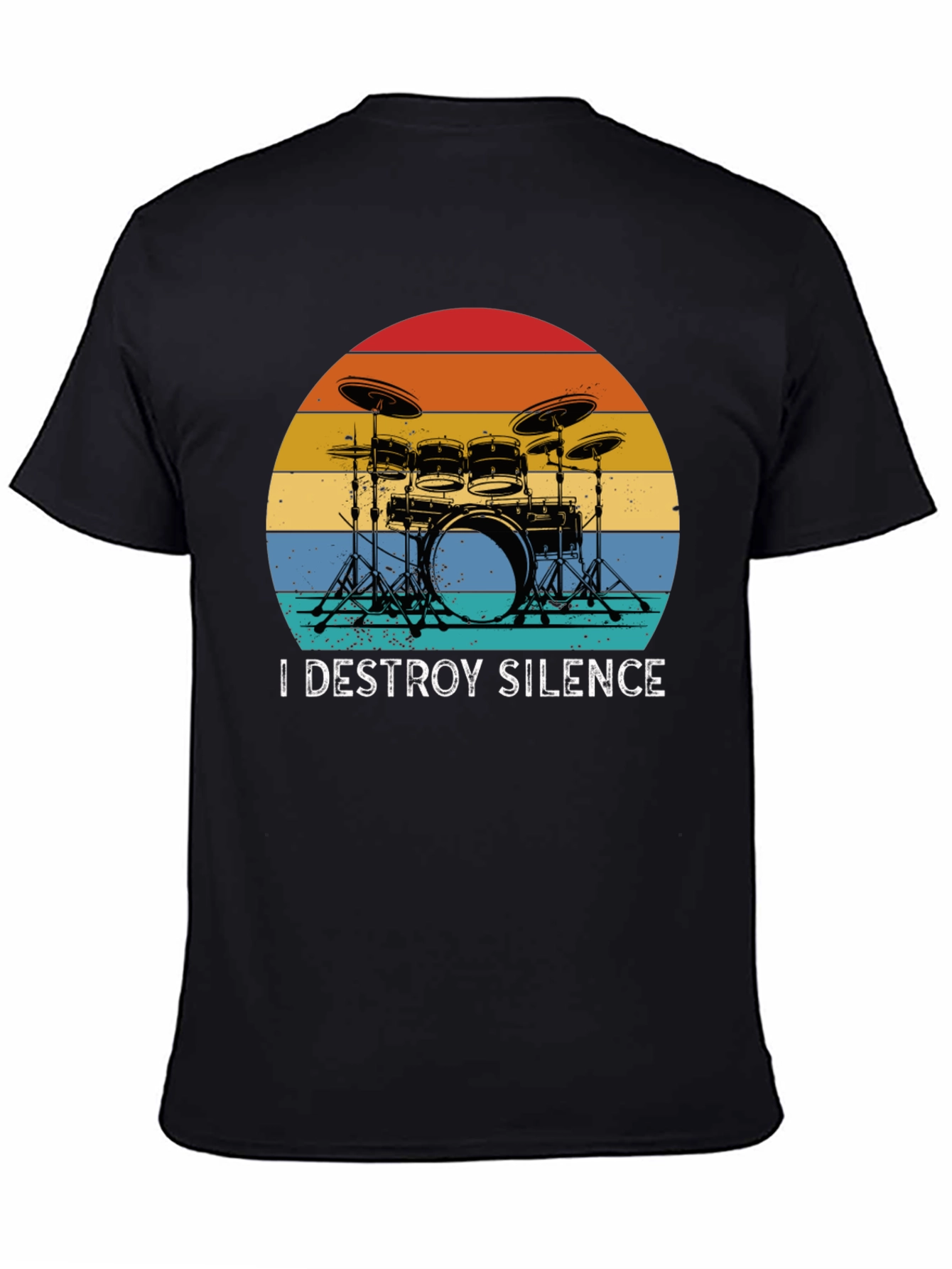 I Destroy Silence Drummer Graphic Tee - Black
