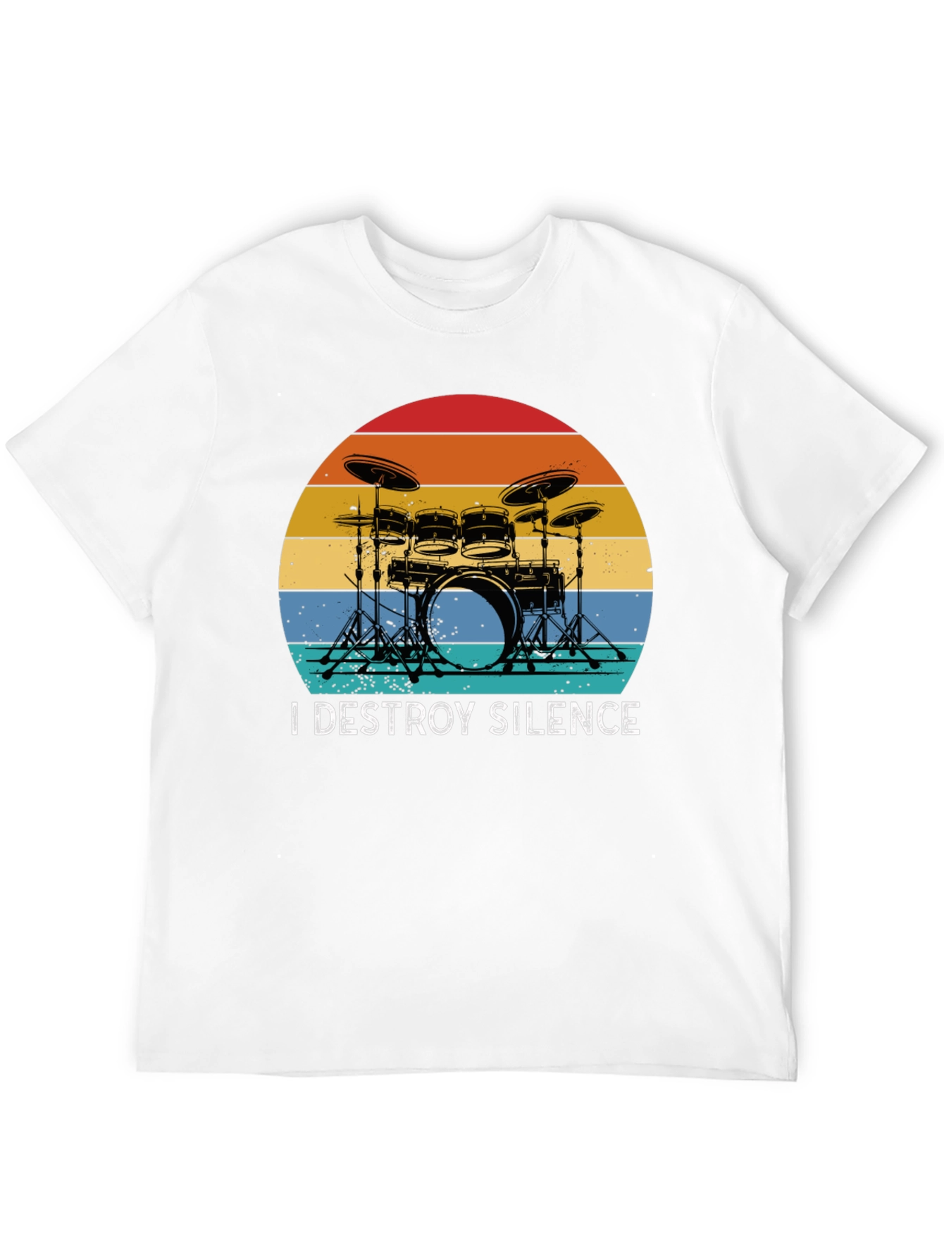 I Destroy Silence Drummer Graphic Tee - Black