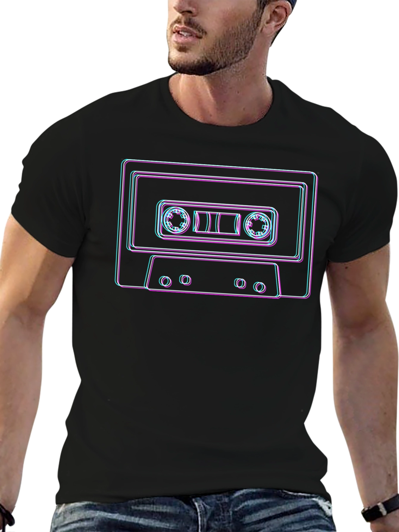 Retro Cassette Tape Graphic T-Shirt - Cool 80s Vibes