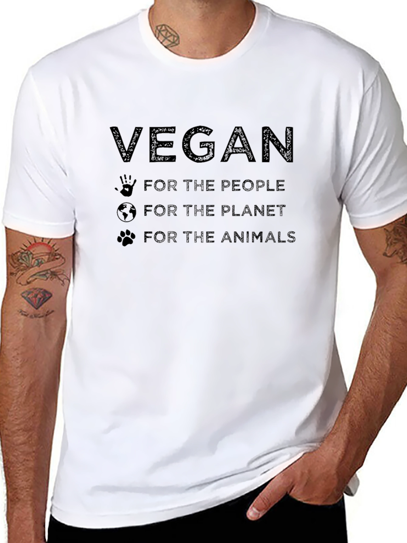 Vegan T-Shirt - For the People Planet Animals