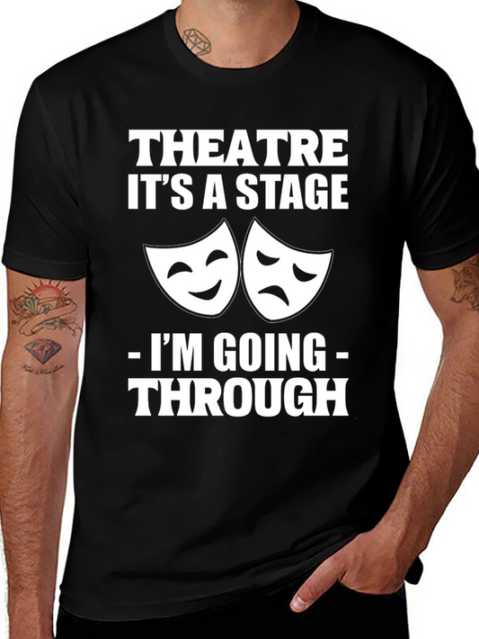 Theatre Stage T-Shirt: Funny Drama Masks Graphic Tee